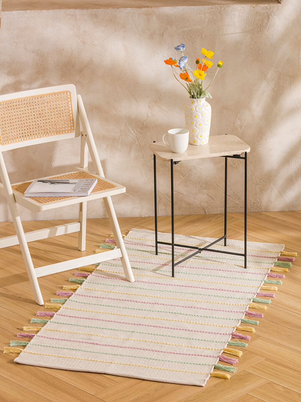 Karışık Püsküllü Halı 70x140 cm