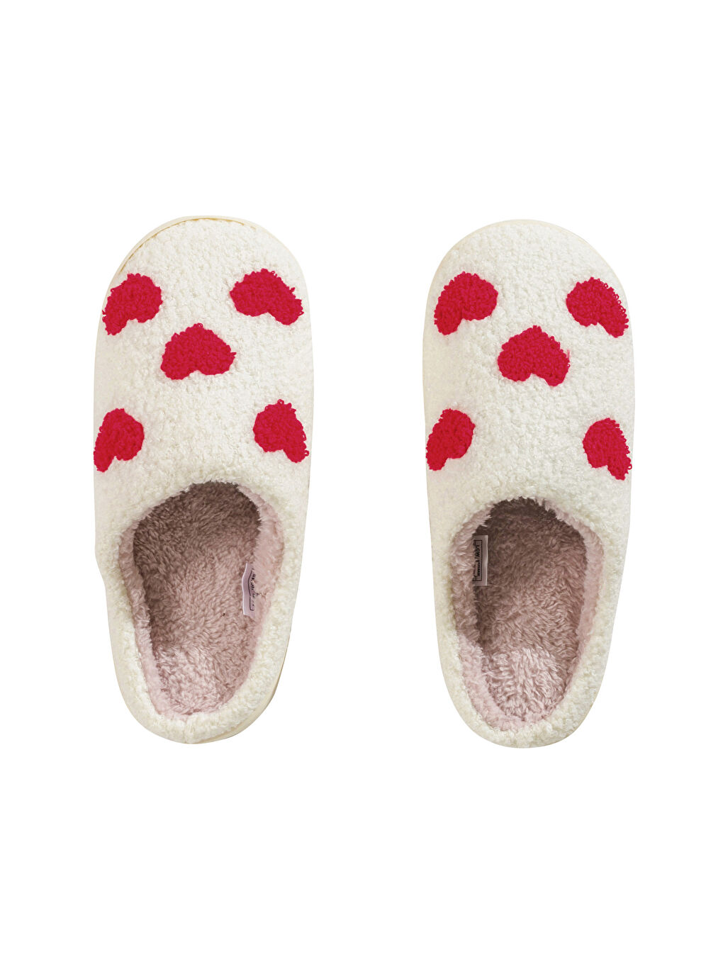 Kırmızı Kalp Desenli Kadın Ev Terliği-5