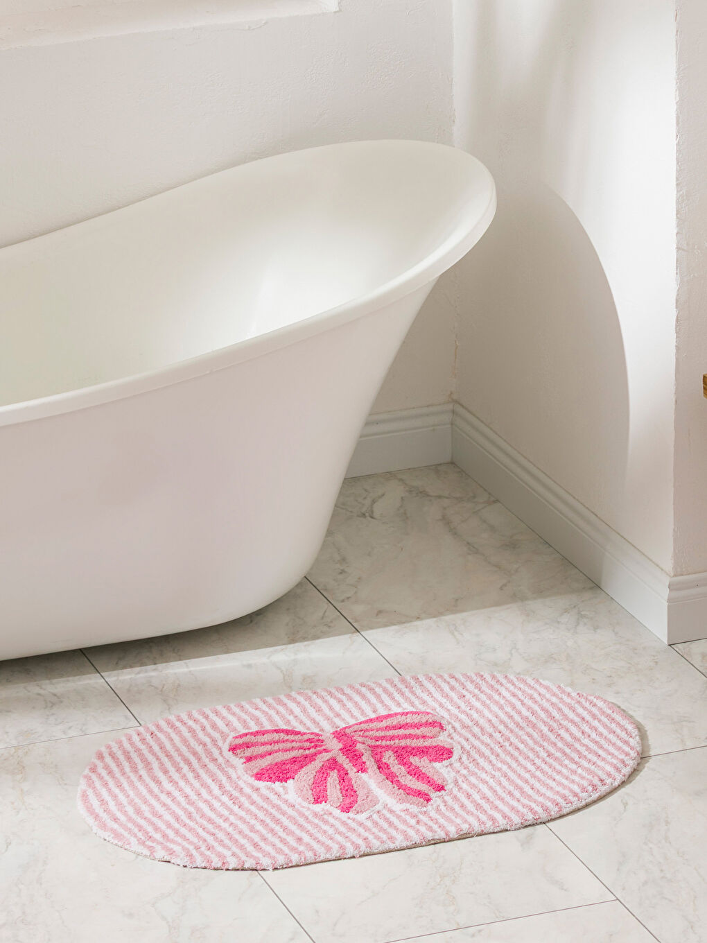 Karışık Fiyonk Baskılı Pelüş Banyo Paspası 50x80 cm