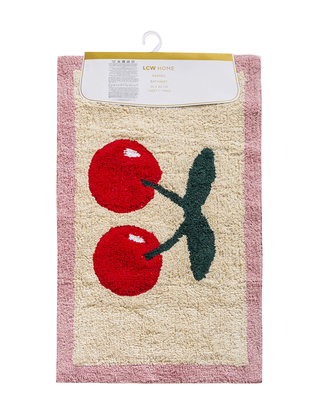 Tapis de bain imprimé cerise 50x80 cm-4