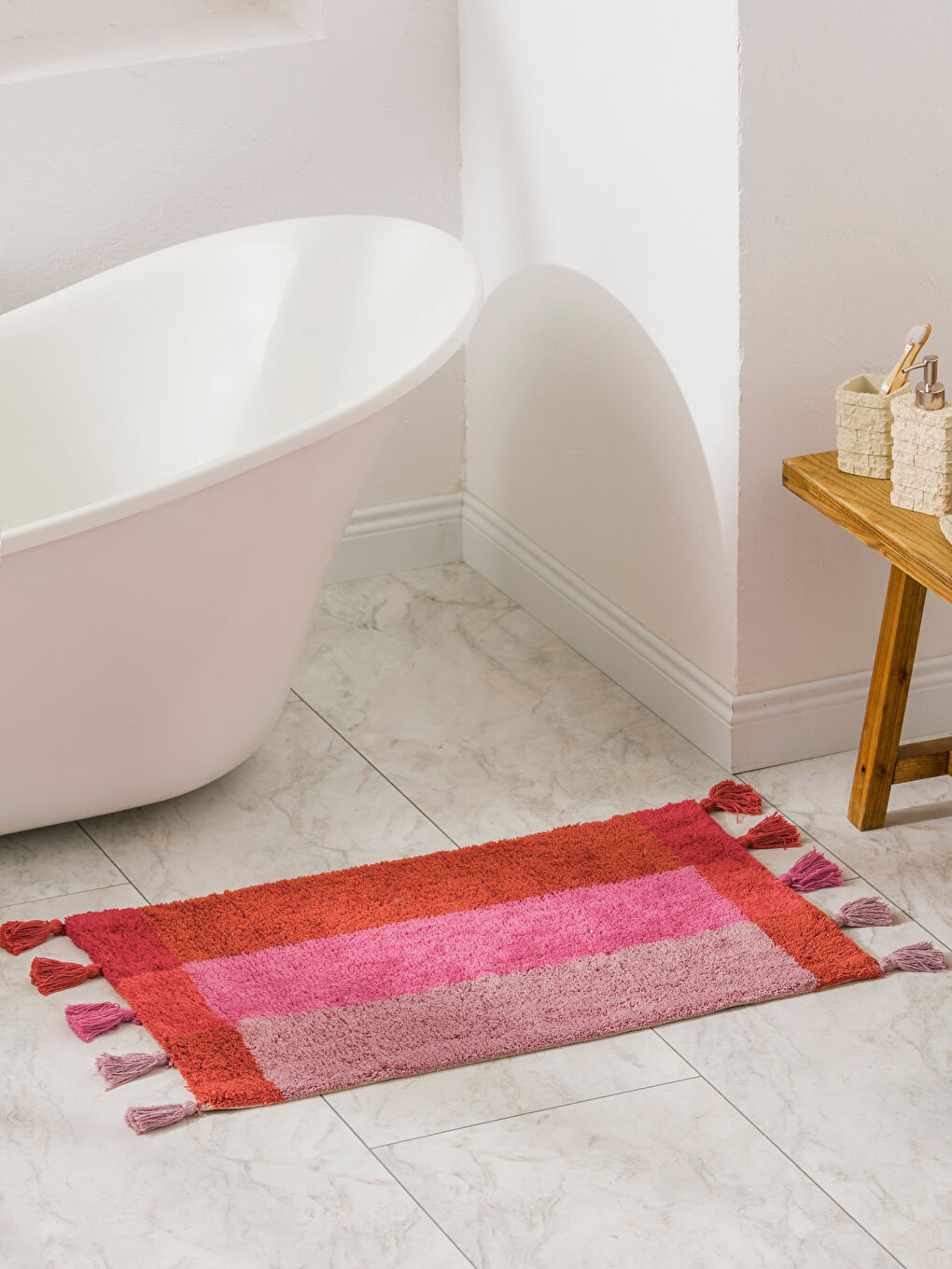 Karışık Püsküllü Banyo Paspası 50x80 cm