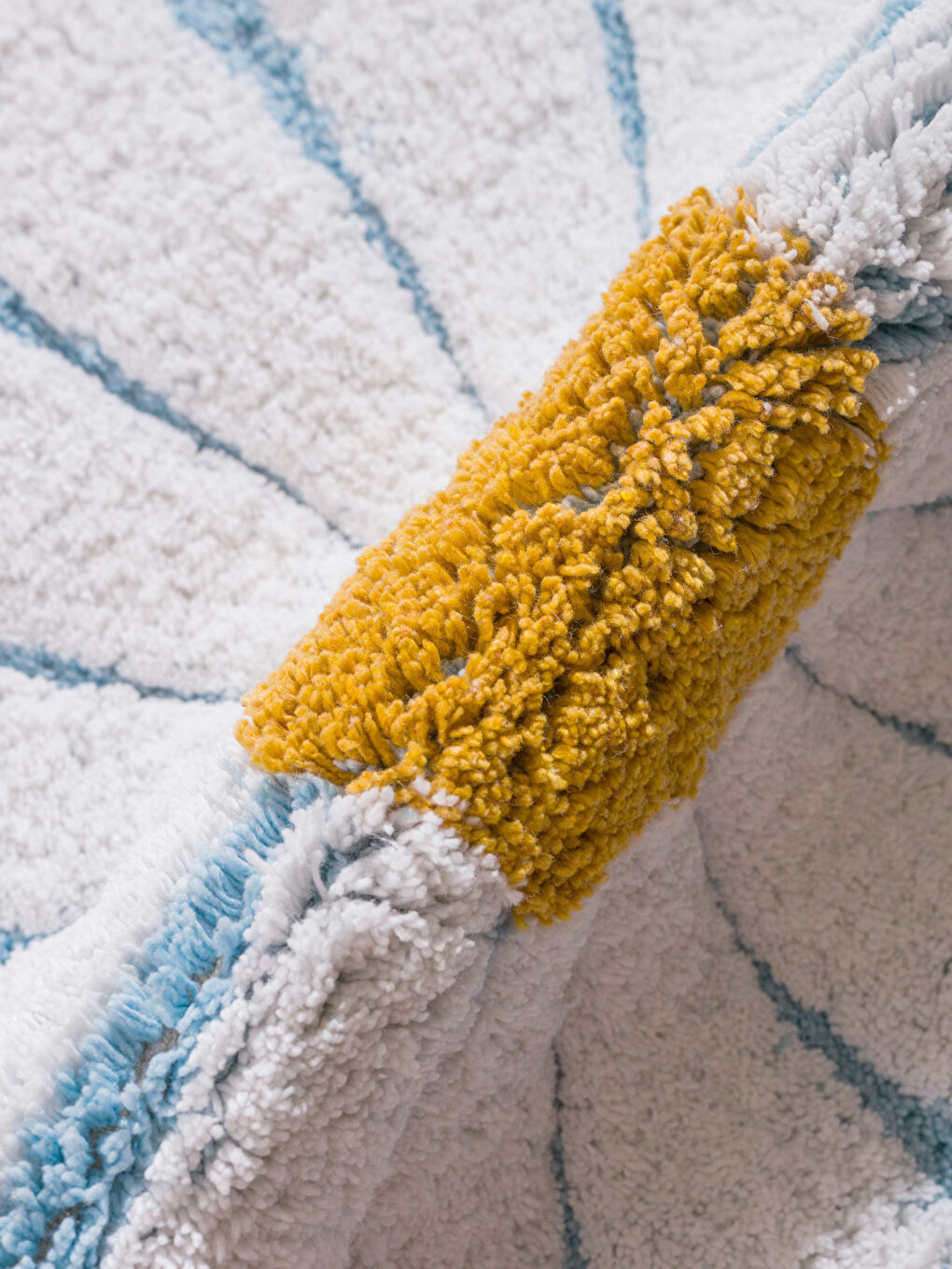 Mavi Çiçek Figürlü Banyo Paspası 60x60 cm-2