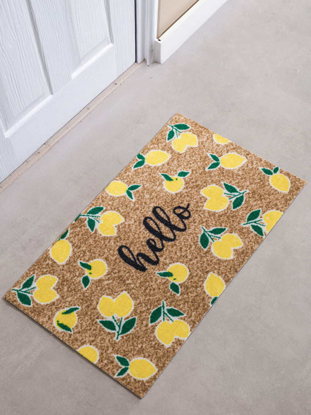 Karışık Limon Baskılı Kapı Önü Paspası