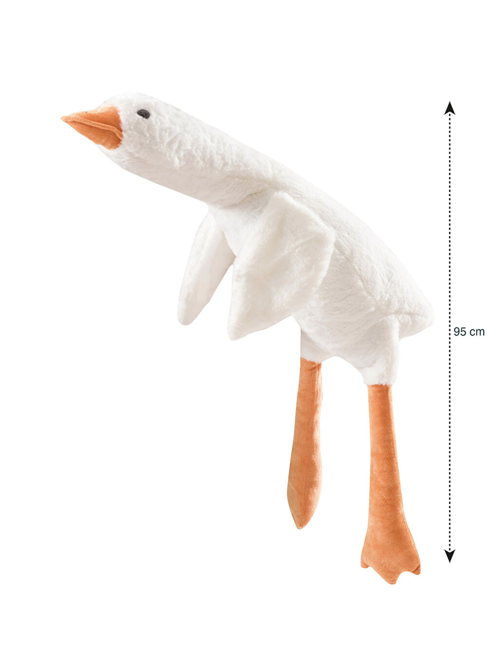 Ekru Kaz Figürlü Pelüş Bebek Kırlent 95 cm-6