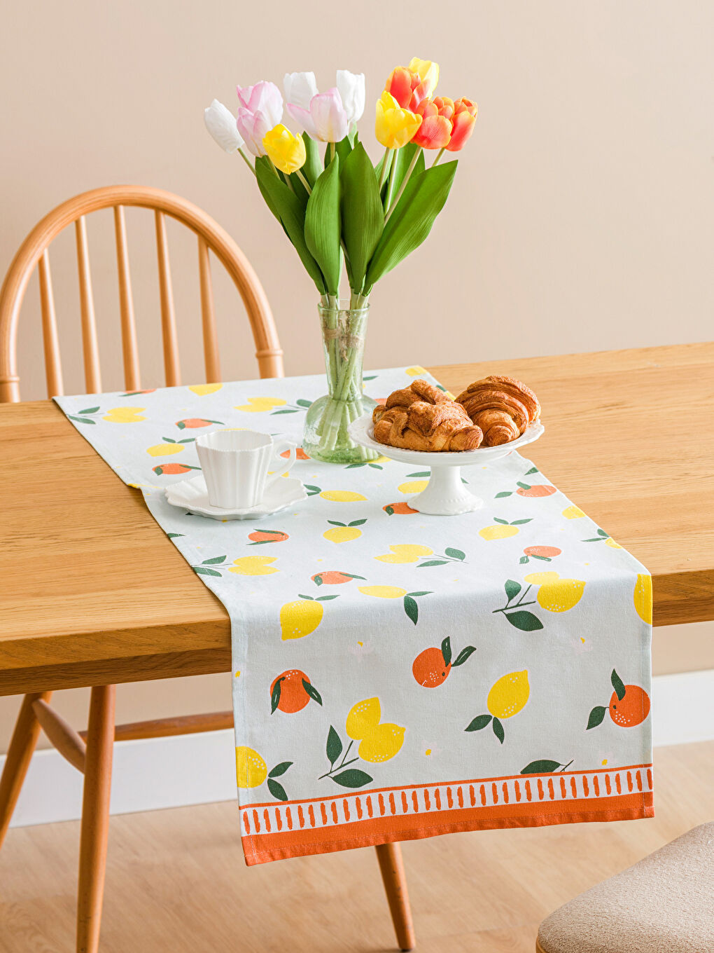 Karışık Limon Baskılı Runner 45x150 cm