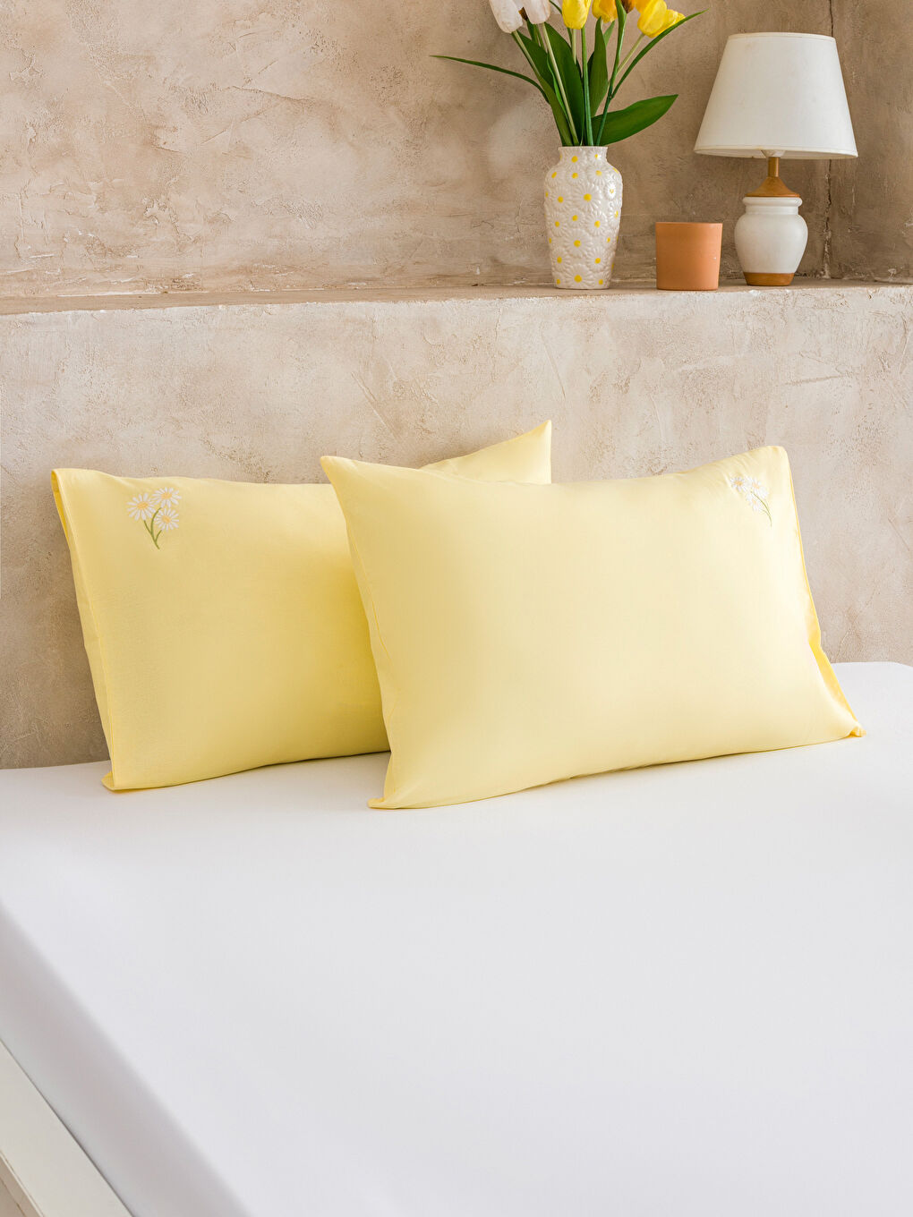 Наволочка с вышивкой «Daisy», упаковка из 2 штук, 50x70 см