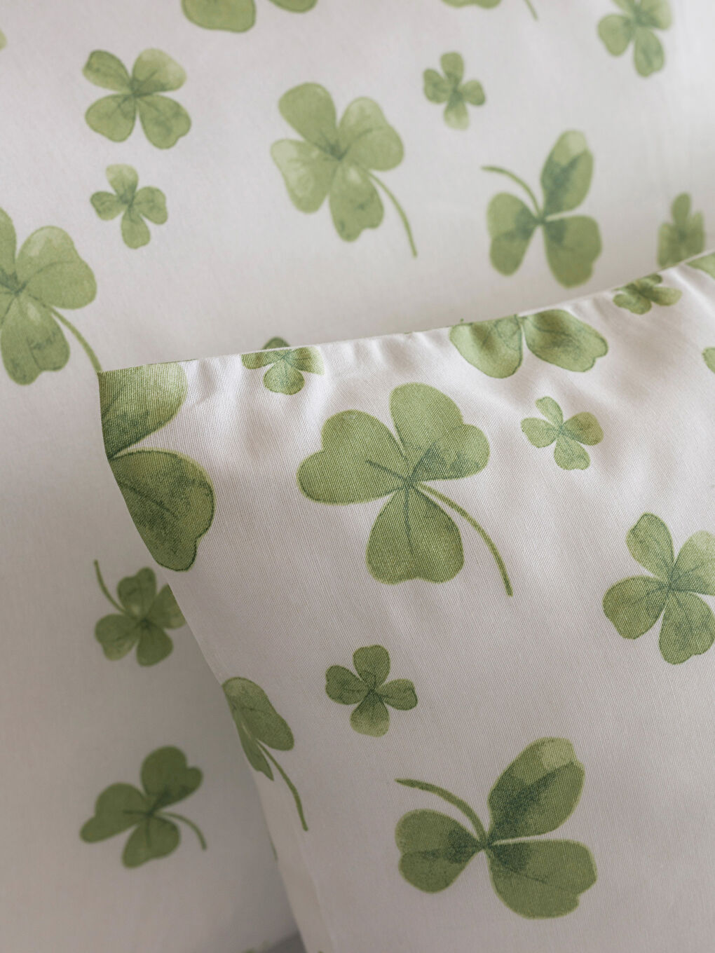 Yeşil Yaprak Desenli Çift Kişilik Nevresim Seti-3