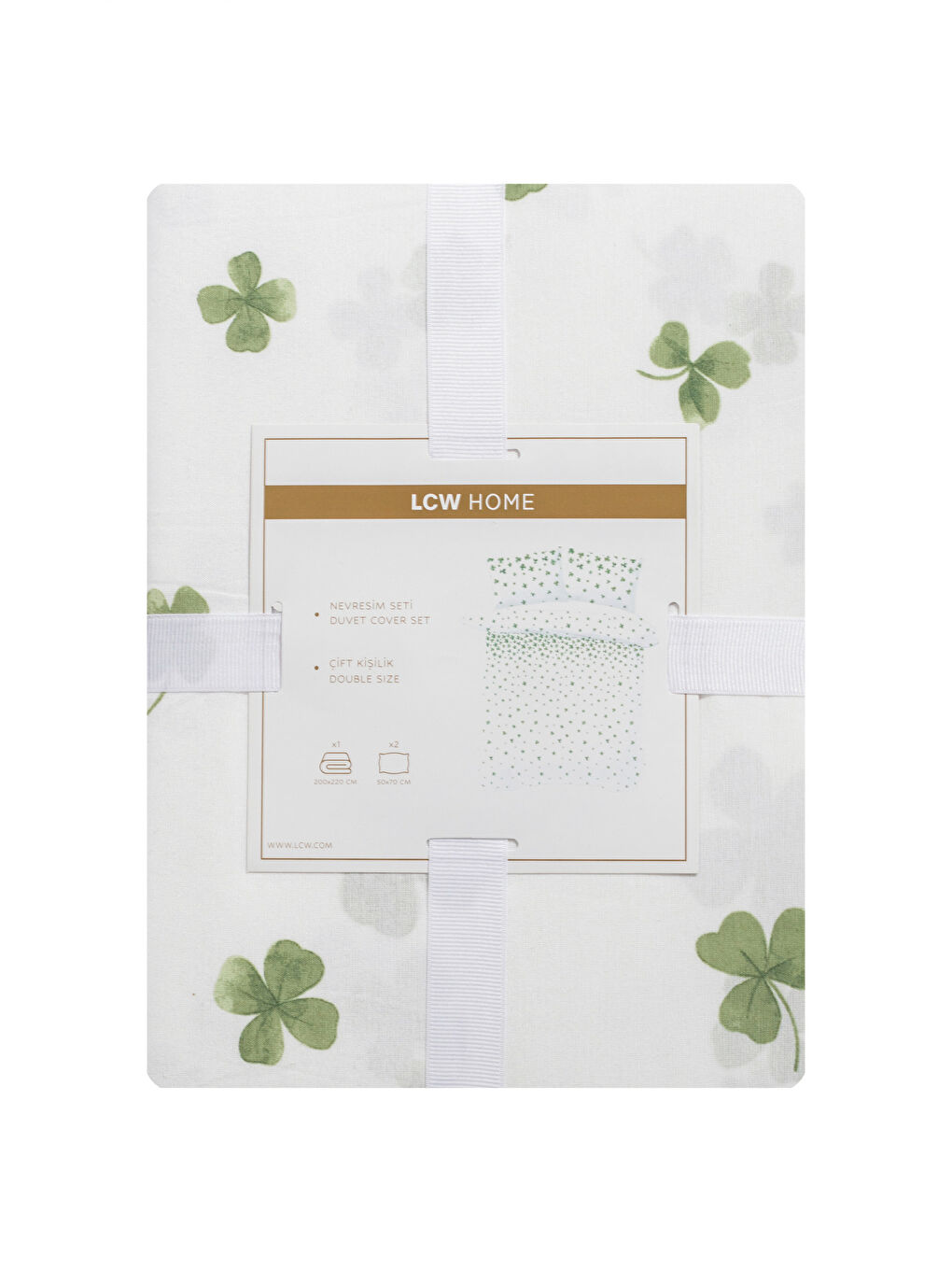Yeşil Yaprak Desenli Çift Kişilik Nevresim Seti-6