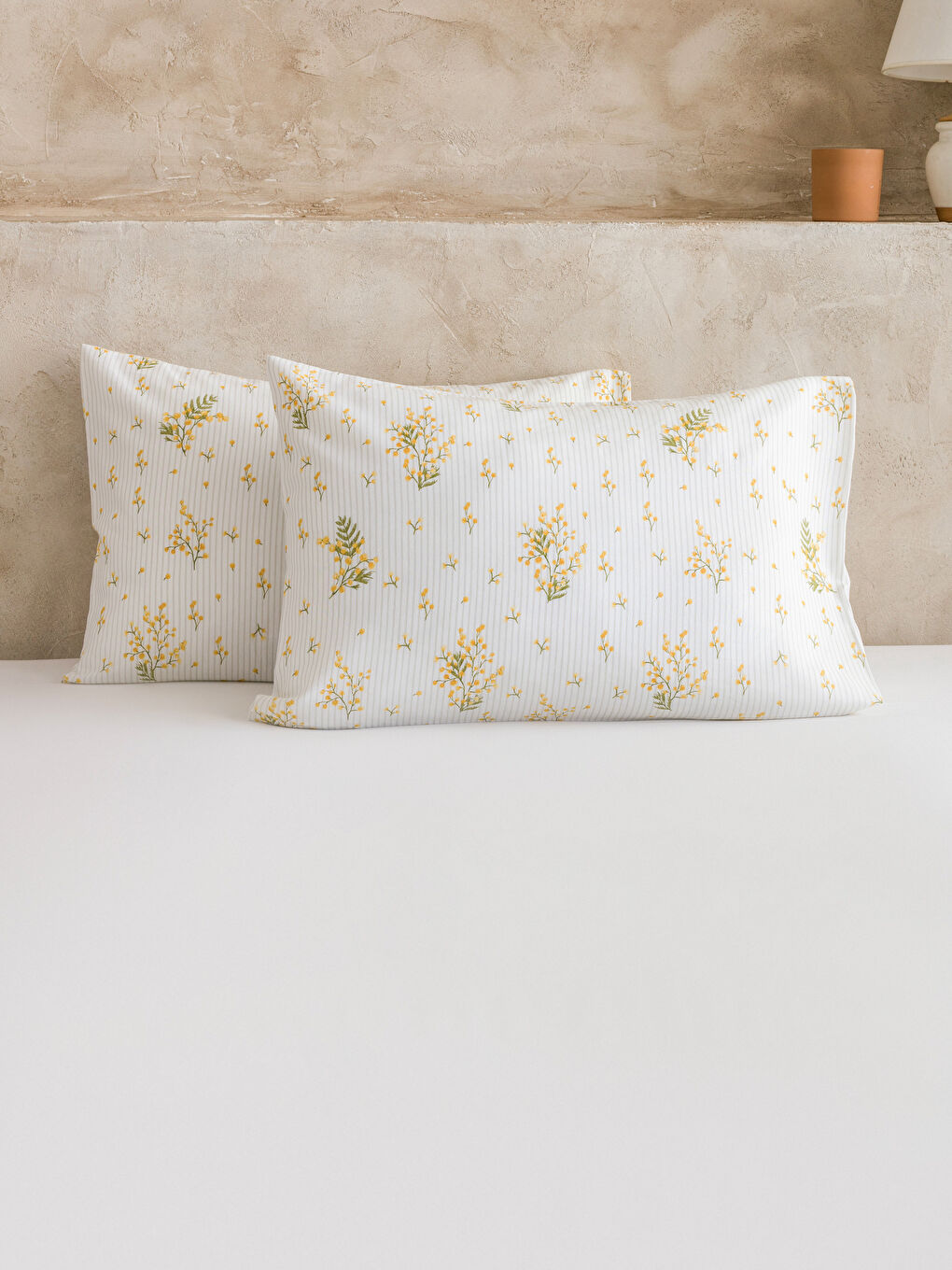 Karışık Çiçek Baskılı Yastık Kılıfı 2'li 50x70 cm-1