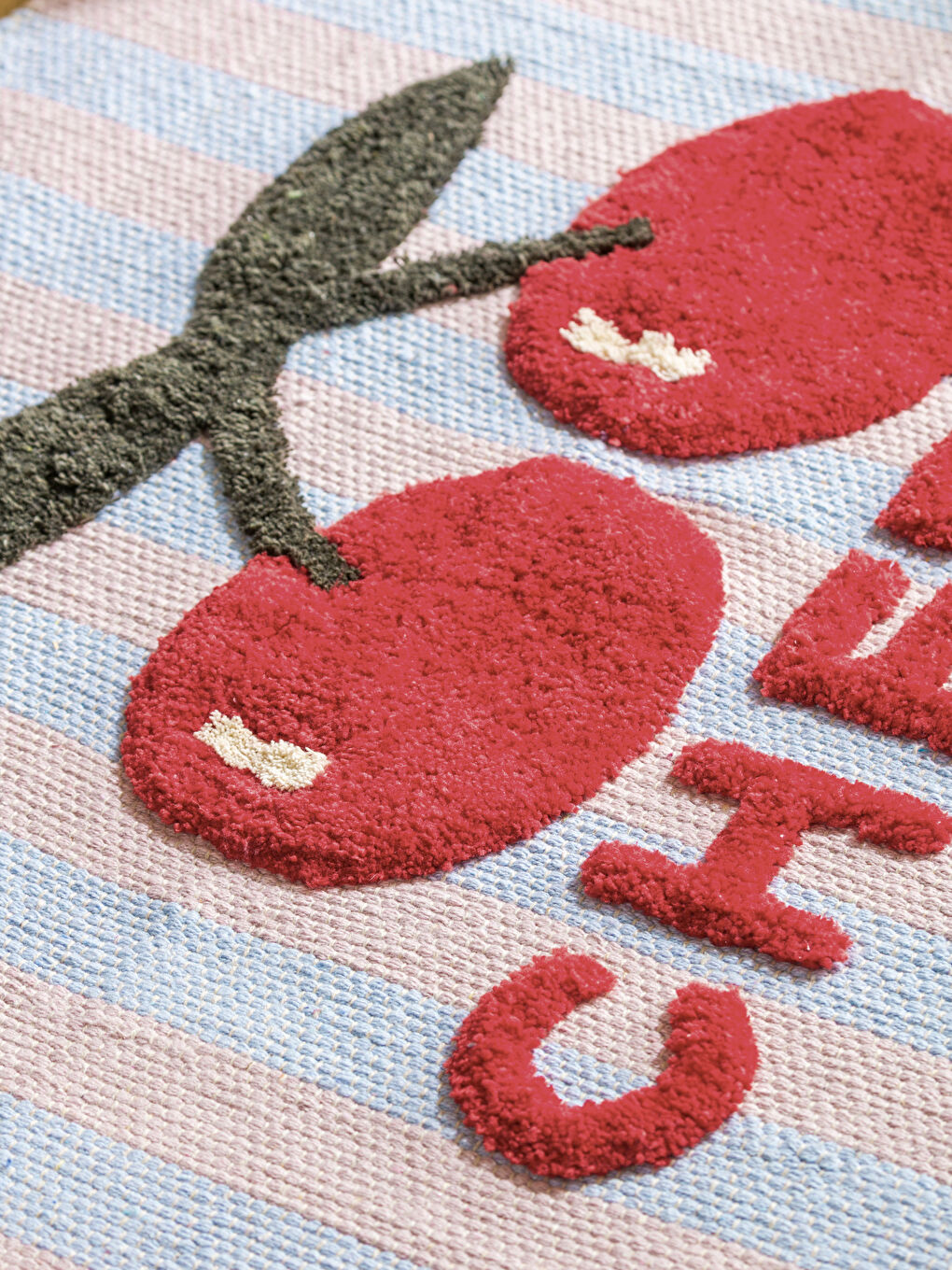 Cherry Print Kilim Rug 70x140 cm-1