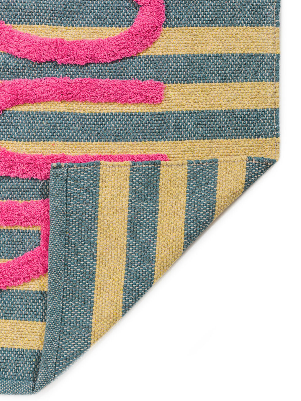 Karışık Bonjour Yazı Nakışlı Halı 70x140 cm-2