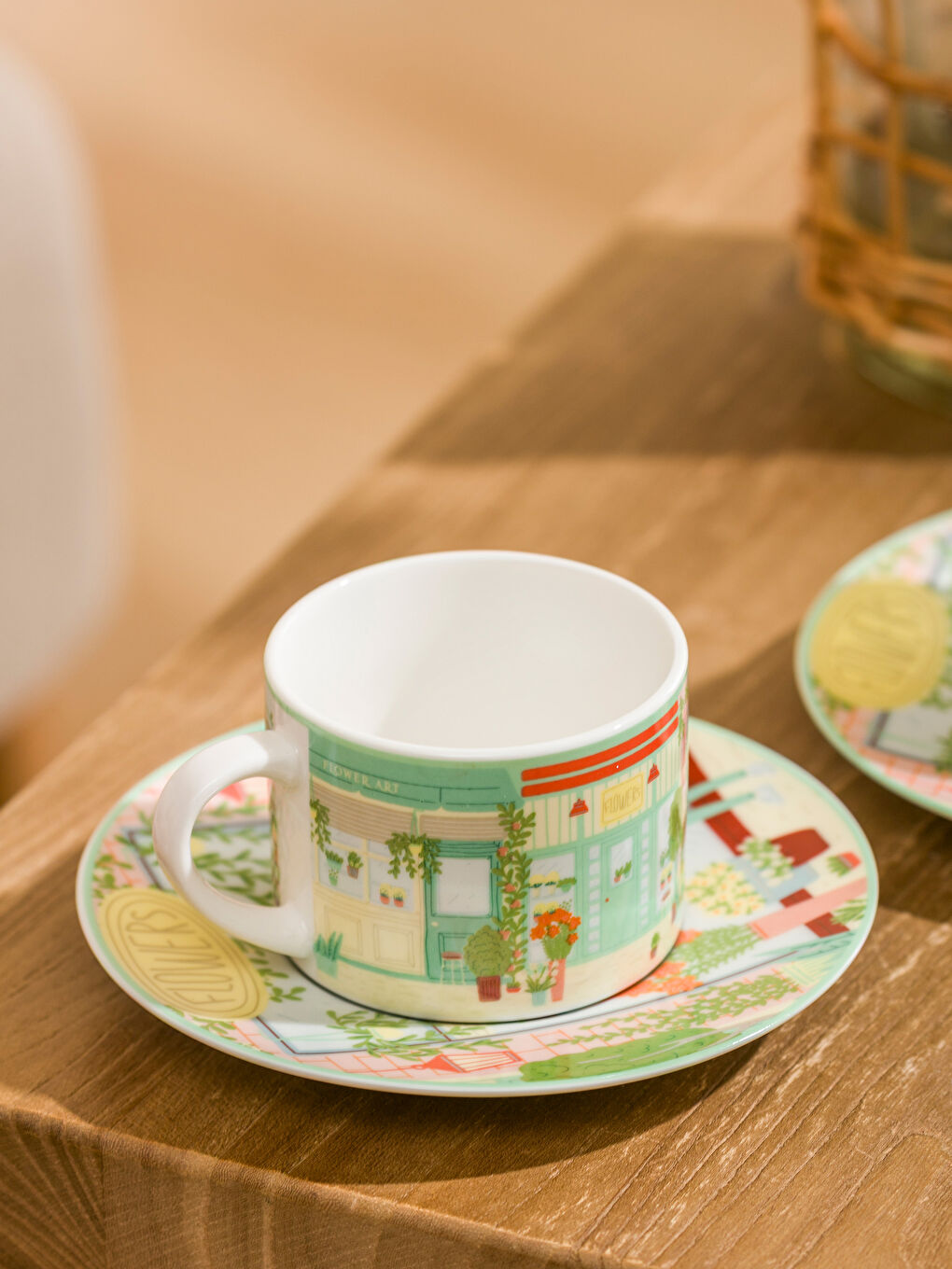 Karışık Baskılı 2 Kişilik Porselen Kahve Fincan Takımı 90 ml-1