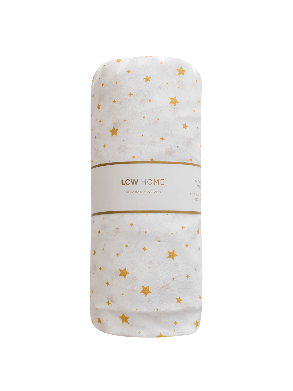 Beyaz Yıldız Desenli Çift Kişilik Lastikli Çarşaf-4