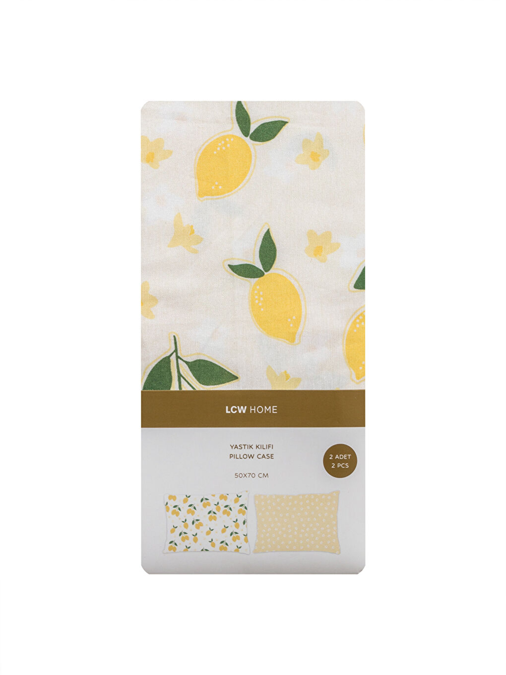 Lemon Print Pillowcases Set of 2, 50x70 cm-3