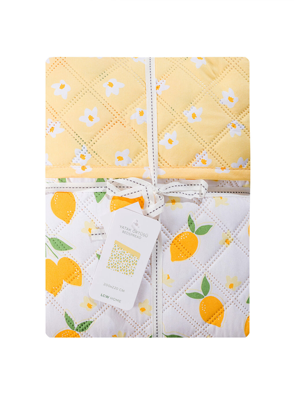 Lemon Print Double Bedspread-4