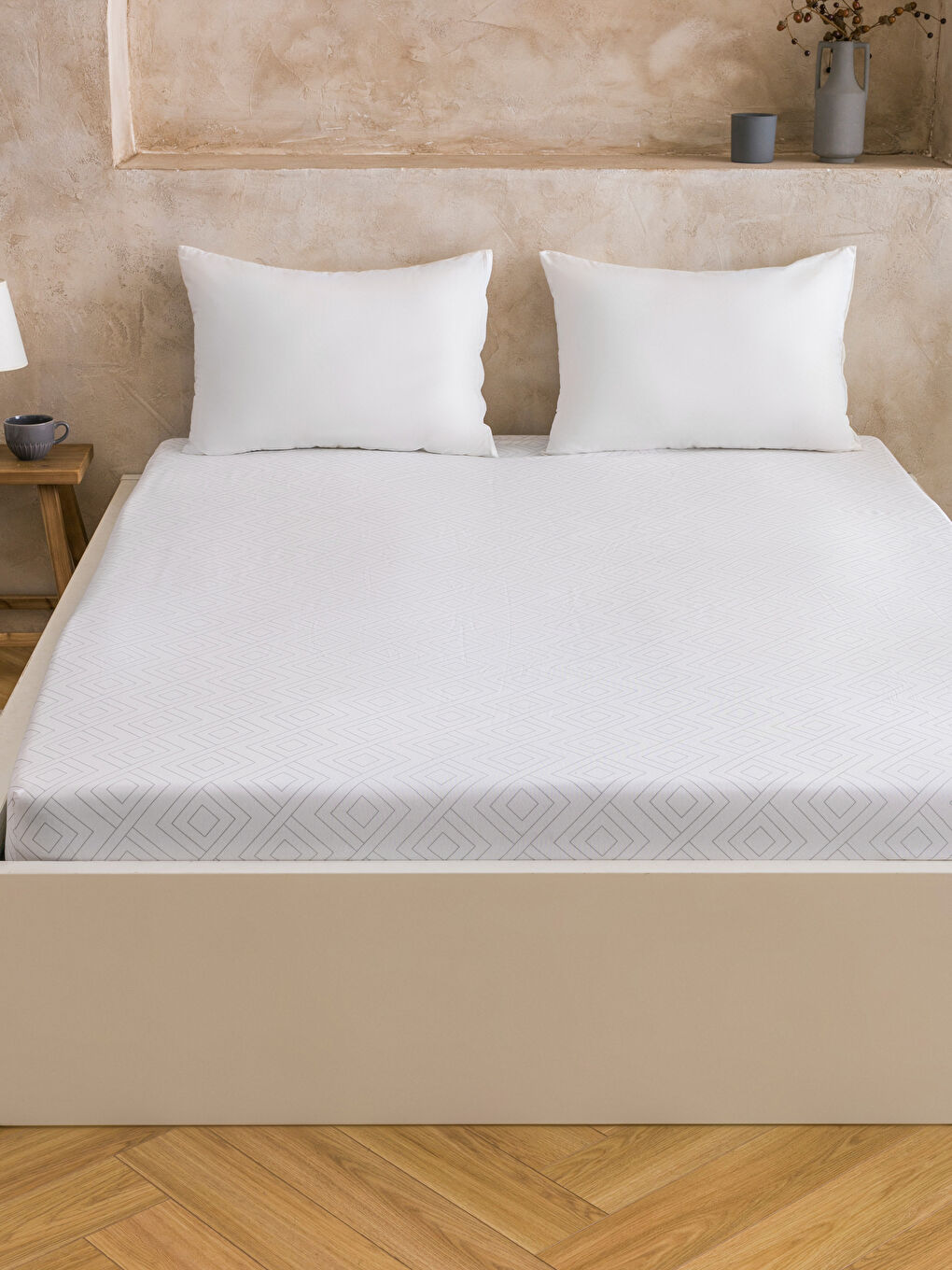 Gri Çift Kişilik Lastikli Çarşaf