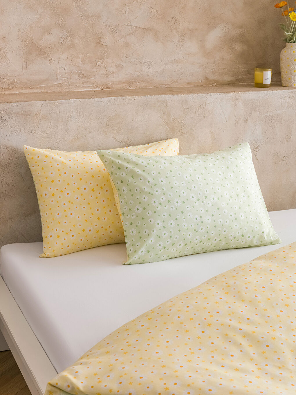 Set posteljine za bračni krevet sa cvetnim printom-2