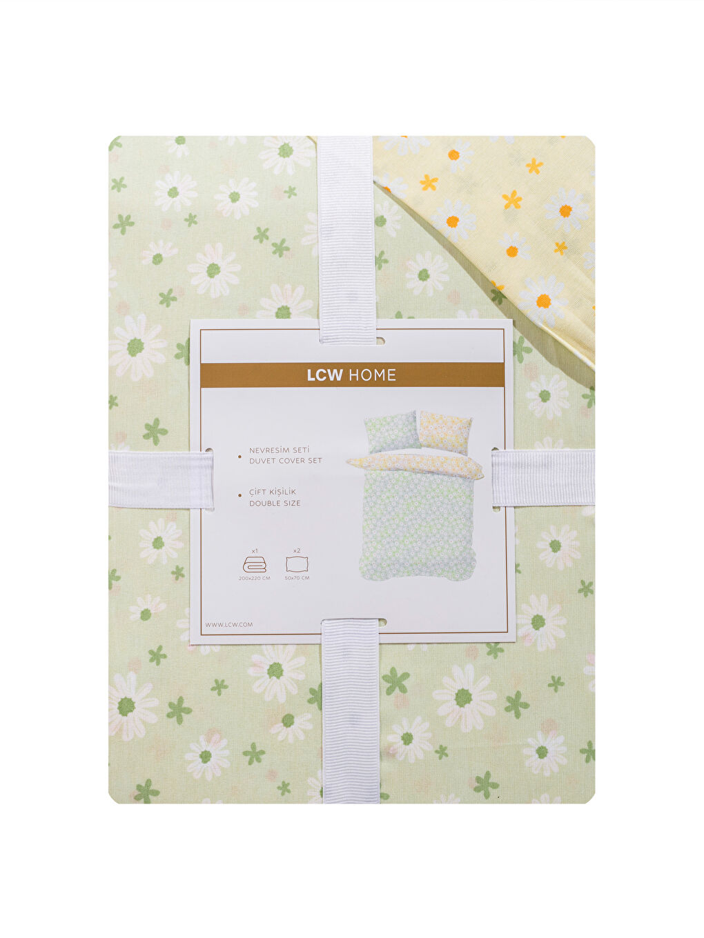 Set posteljine za bračni krevet sa cvetnim printom-6