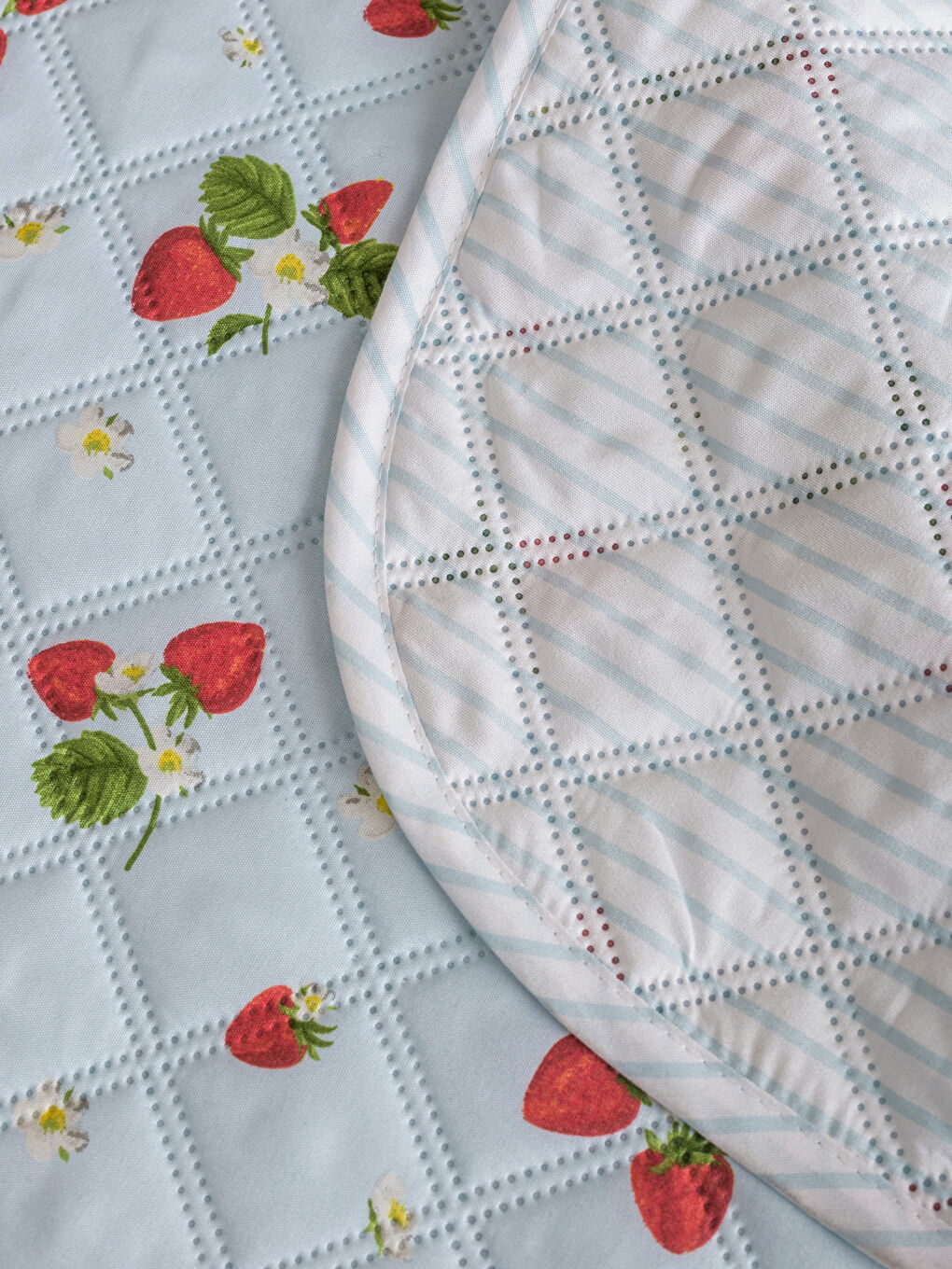 Çilek Baskılı Çift Kişilik Yatak Örtüsü-3