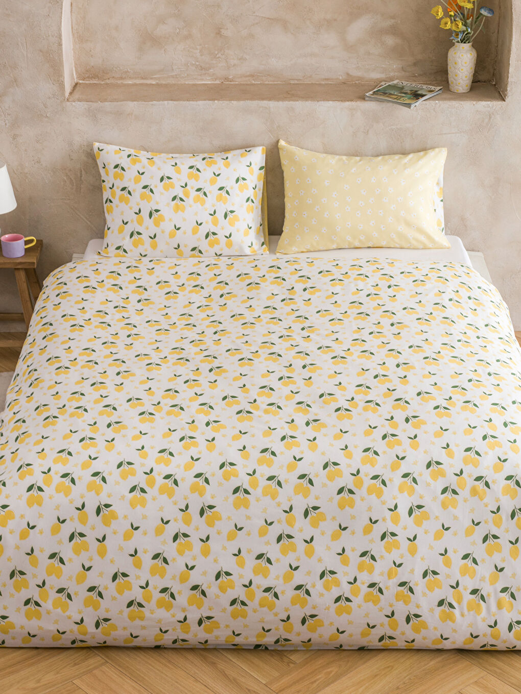 Karışık Limon Baskılı Çift Kişilik Nevresim Seti-1