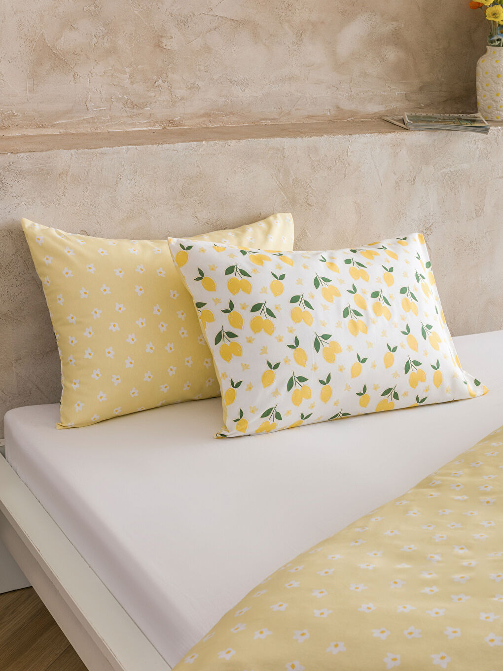 Karışık Limon Baskılı Çift Kişilik Nevresim Seti-2
