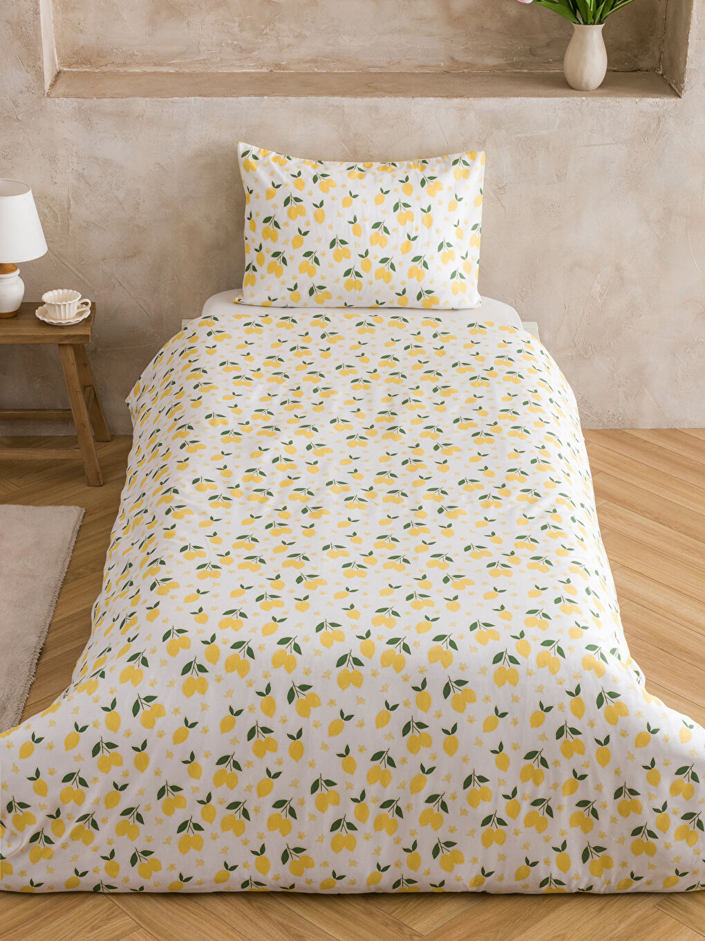 Karışık Limon Baskılı Tek Kişilik Nevresim Seti-1