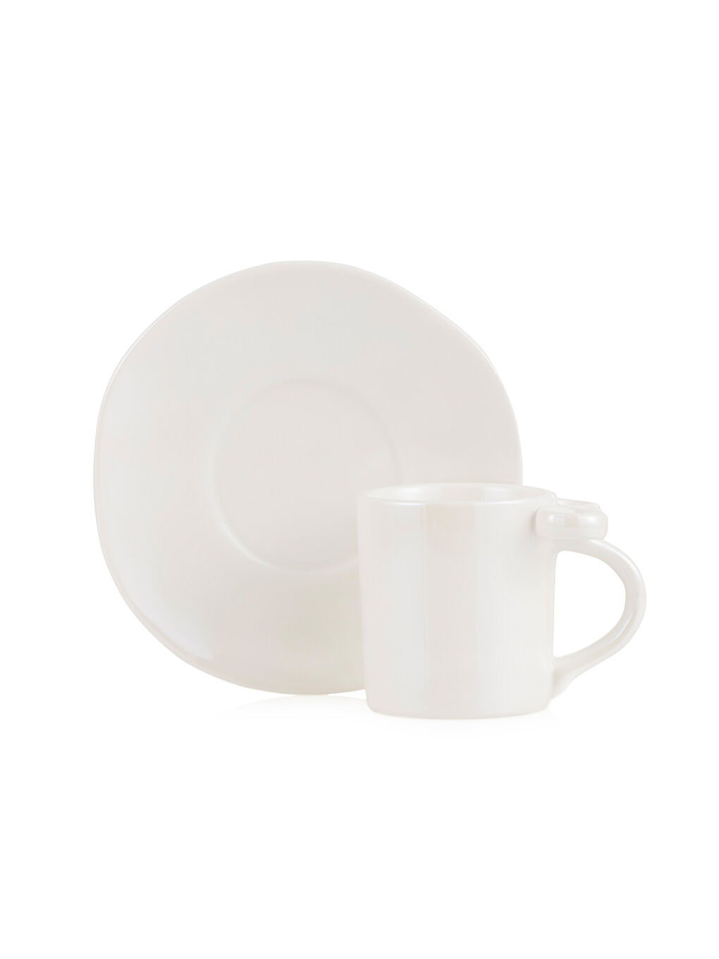 Beyaz Fiyonk Baskılı 2 Kişilik Porselen Kahve Fincan Takımı 90 ml-4