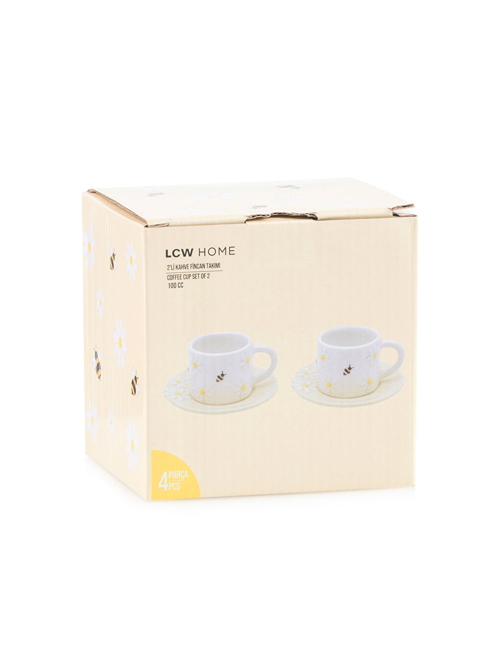 Karışık Baskılı 2 Kişilik Porselen Kahve Fincan Takımı 90 ml-3