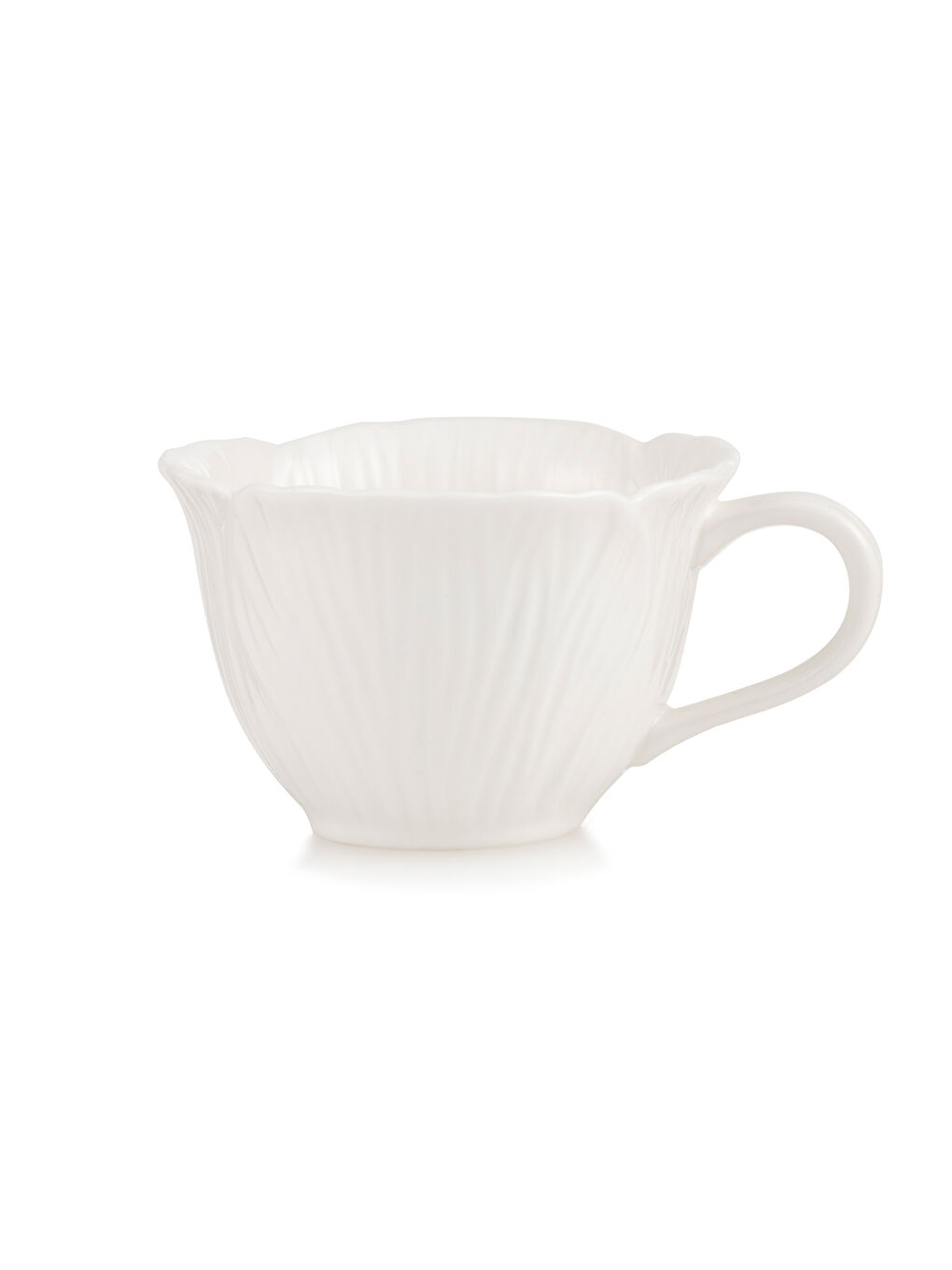 Beyaz Desenli Porselen Kupa-3