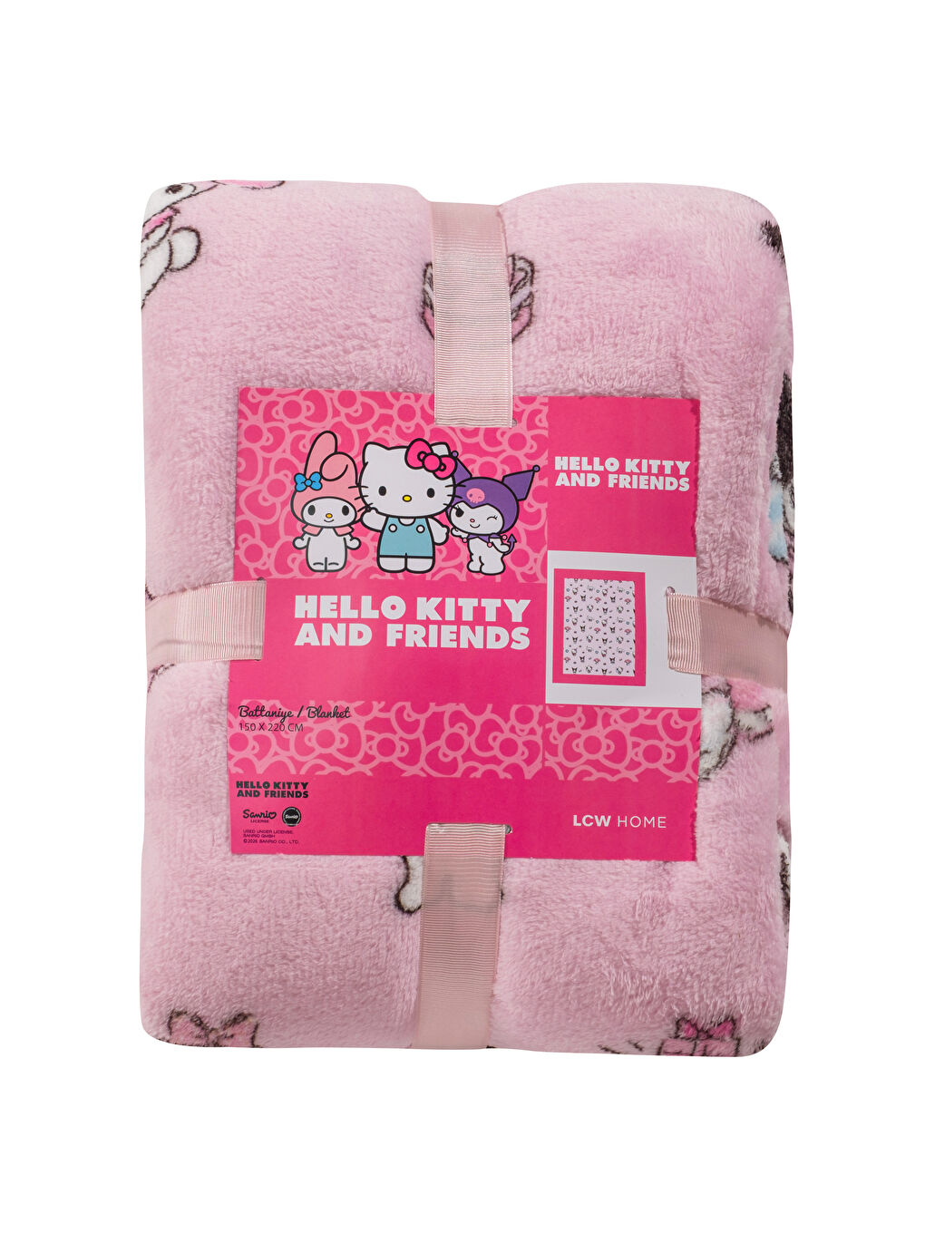 Karışık Hello Kitty Baskılı Pelüş Battaniye 150x220 cm-4