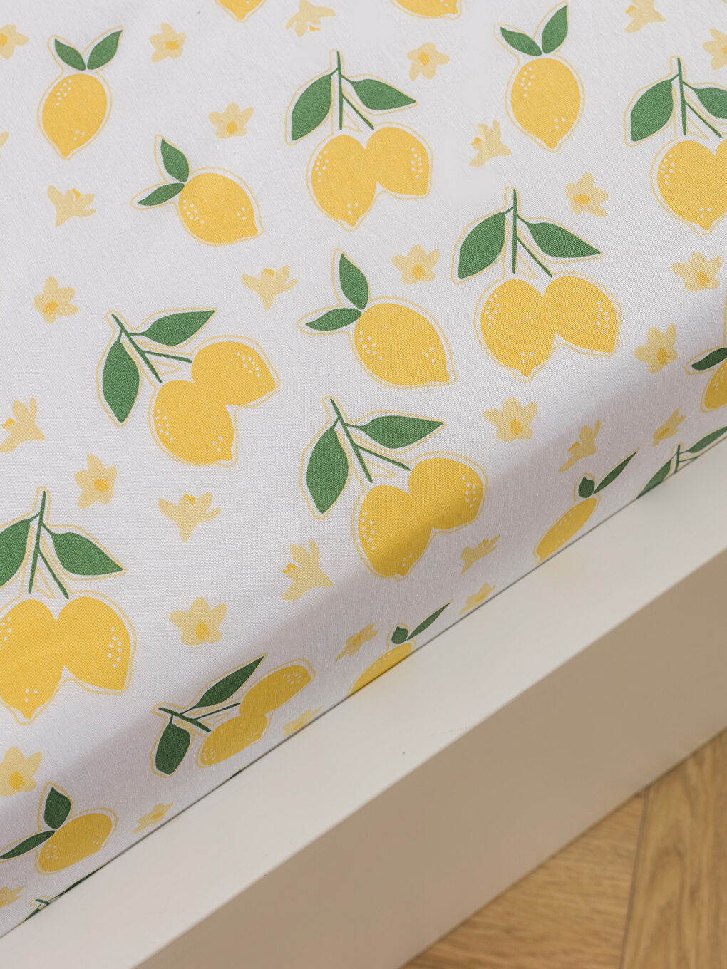 Karışık Limon Baskılı Çift Kişilik Lastikli Çarşaf-1