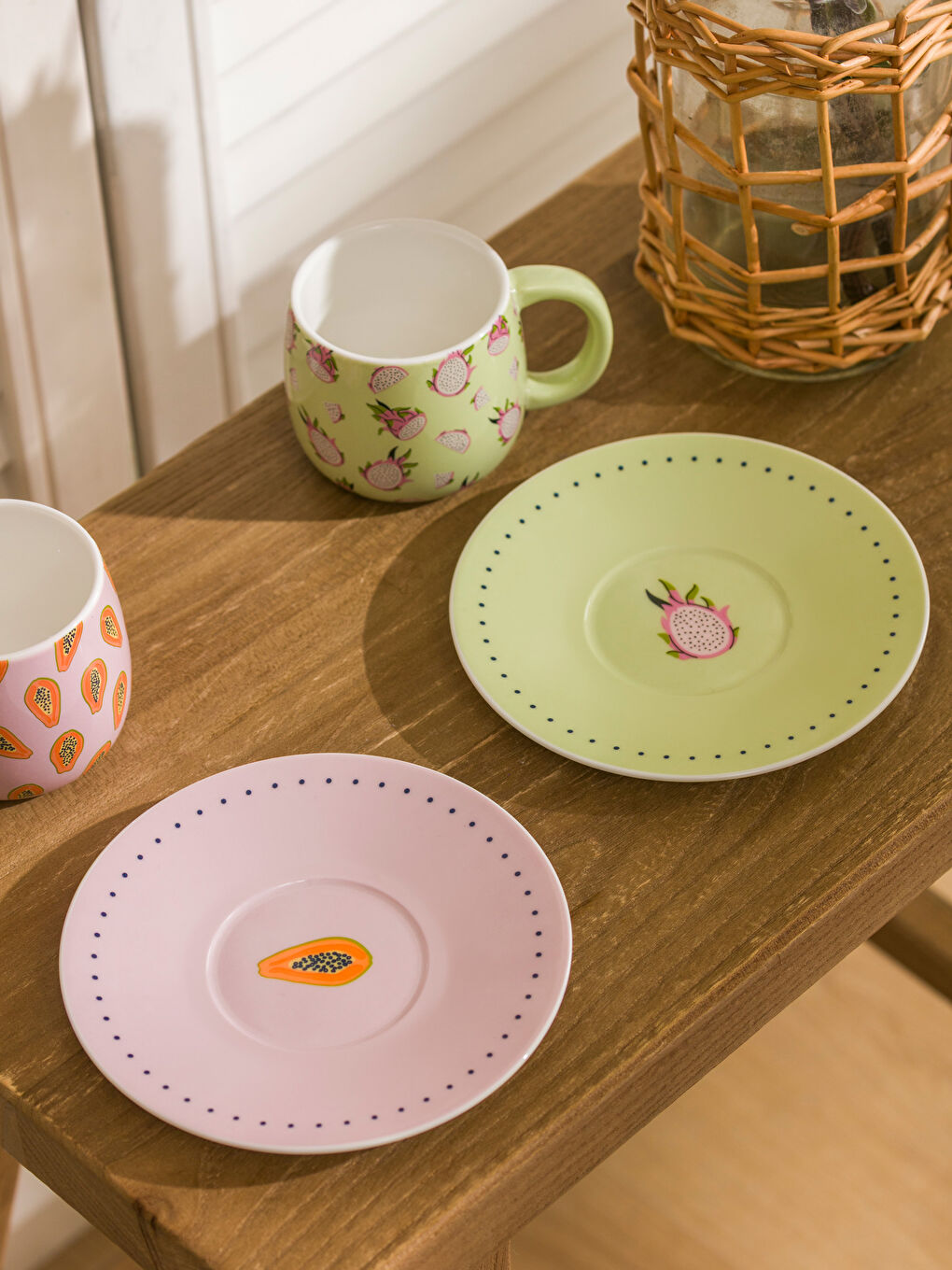 Karışık Baskılı 2 Kişilik Porselen Kahve Fincan Takımı 90 ml-3