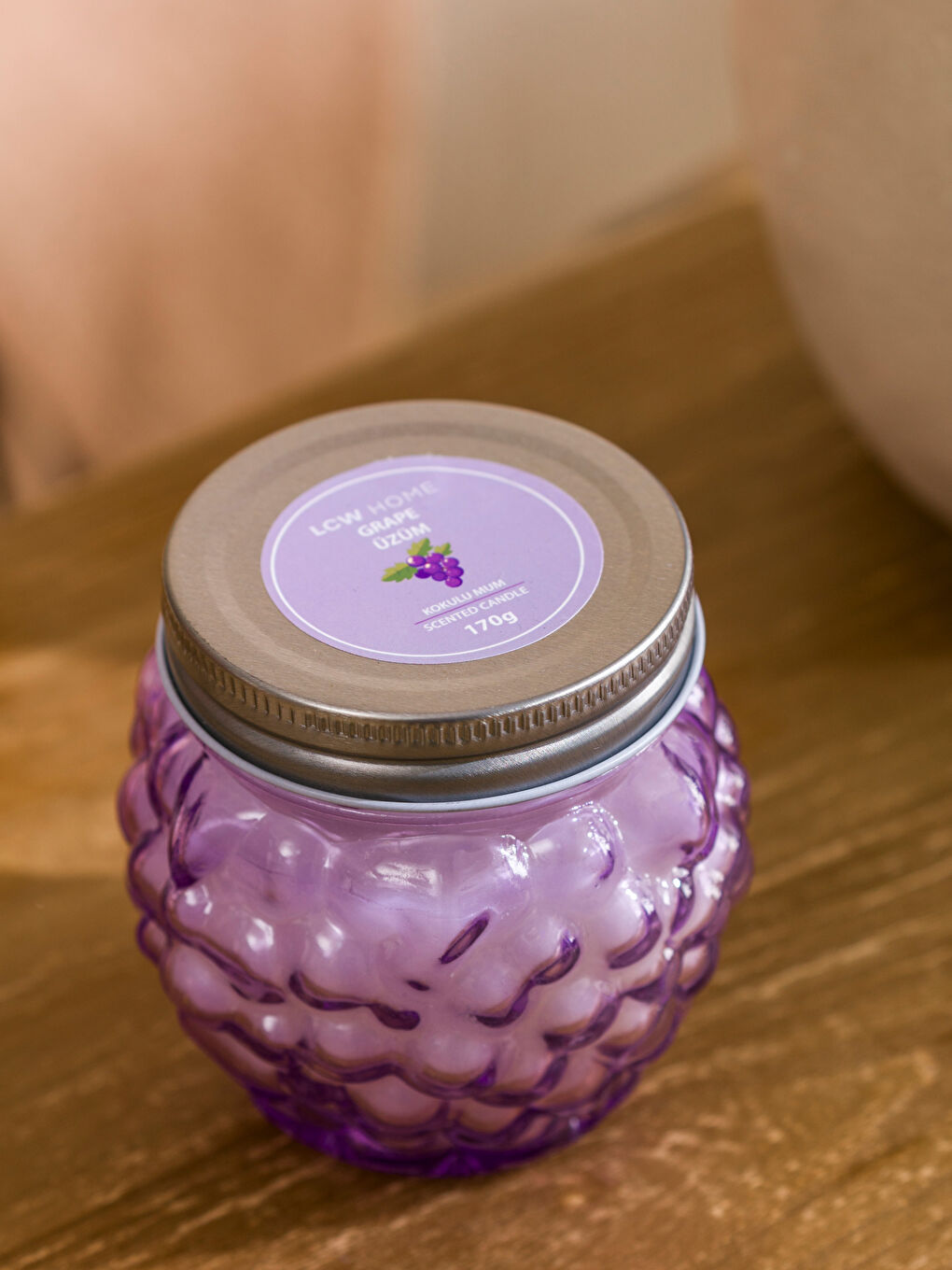 Mor Üzüm Kokulu Bardak Mum 9 cm-2
