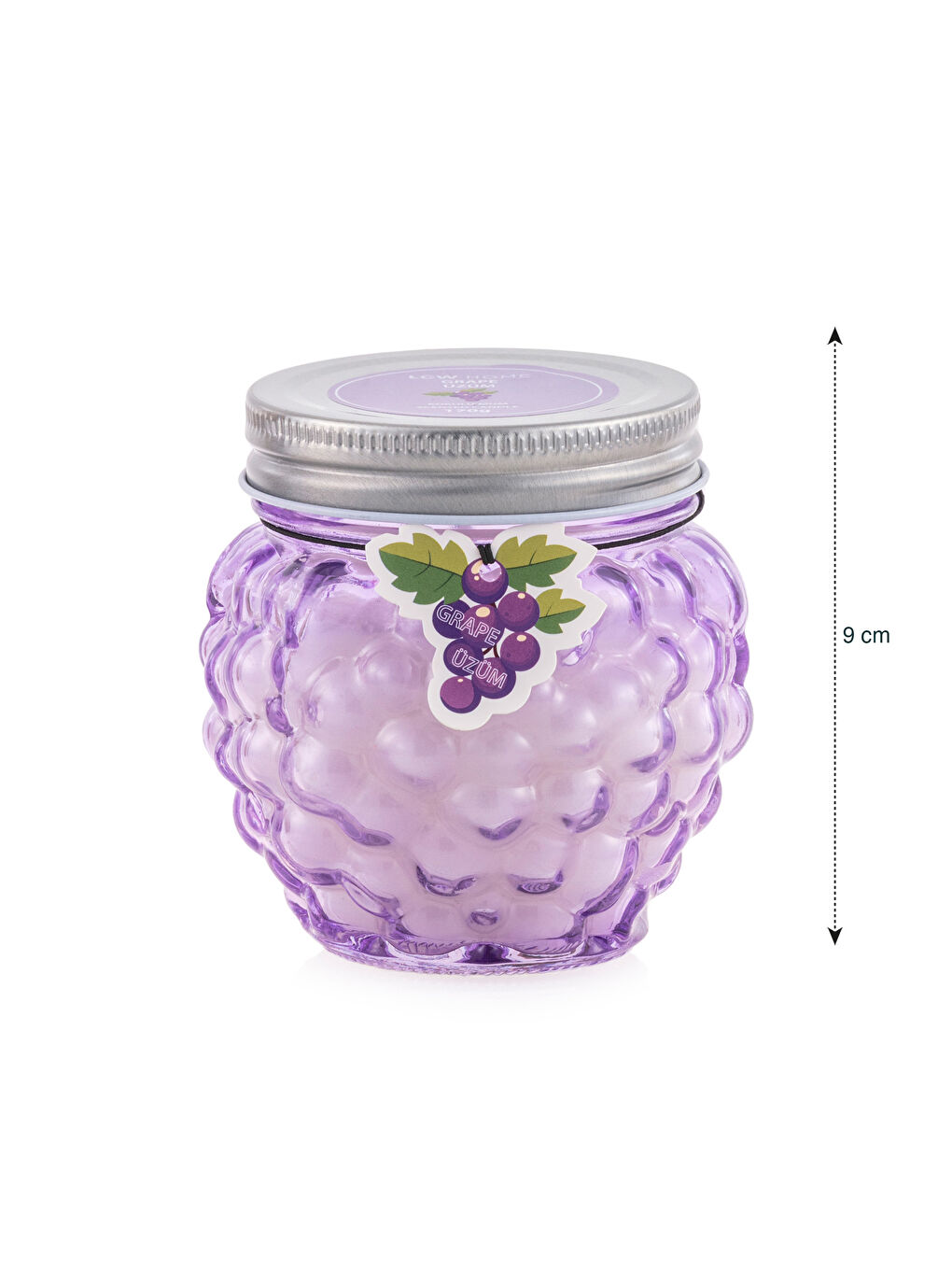 Mor Üzüm Kokulu Bardak Mum 9 cm-3