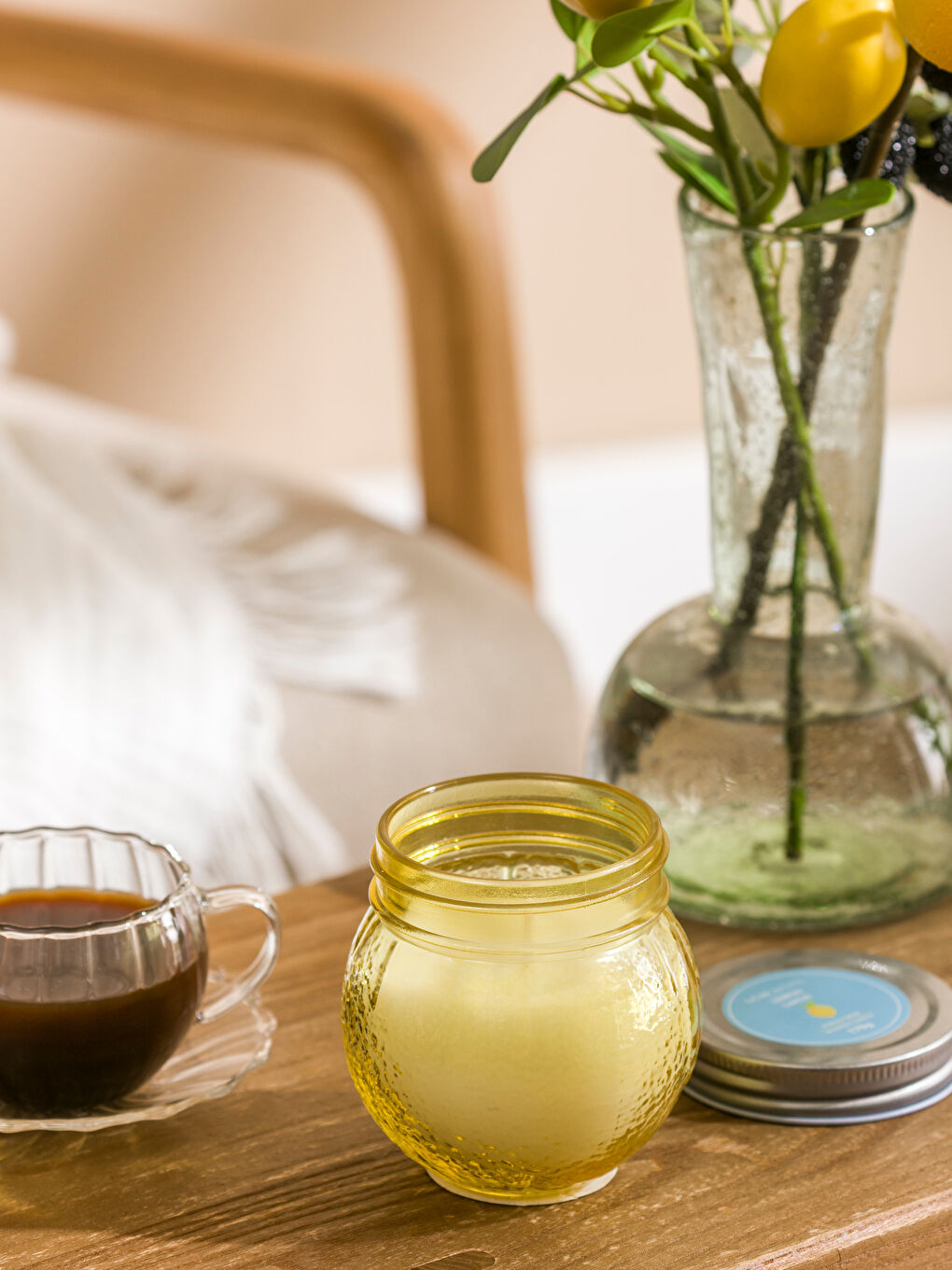 Karışık Limon Kokulu Bardak Mum-1