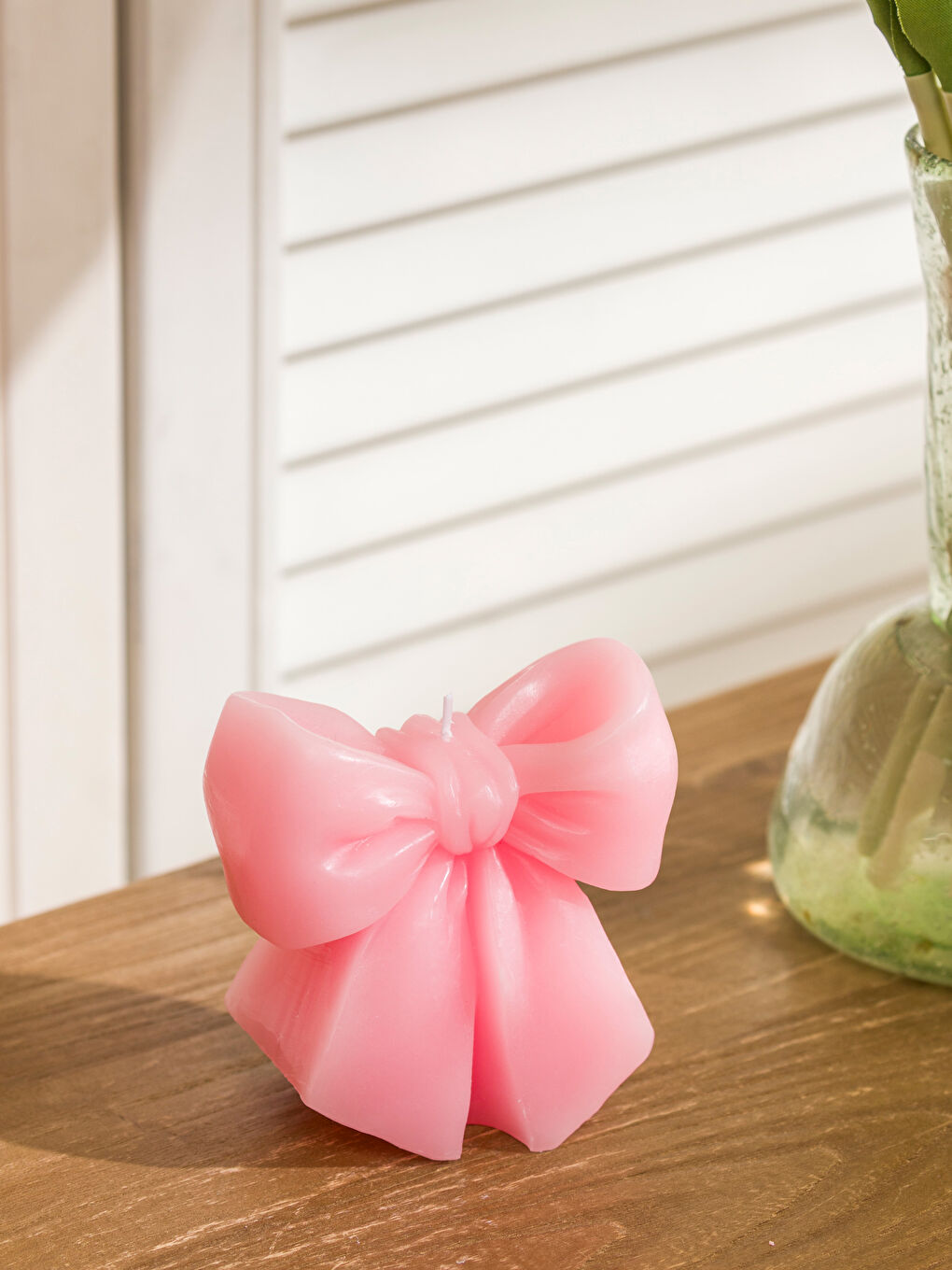 Pembe Fiyonk Figürlü Mum 9 cm-1