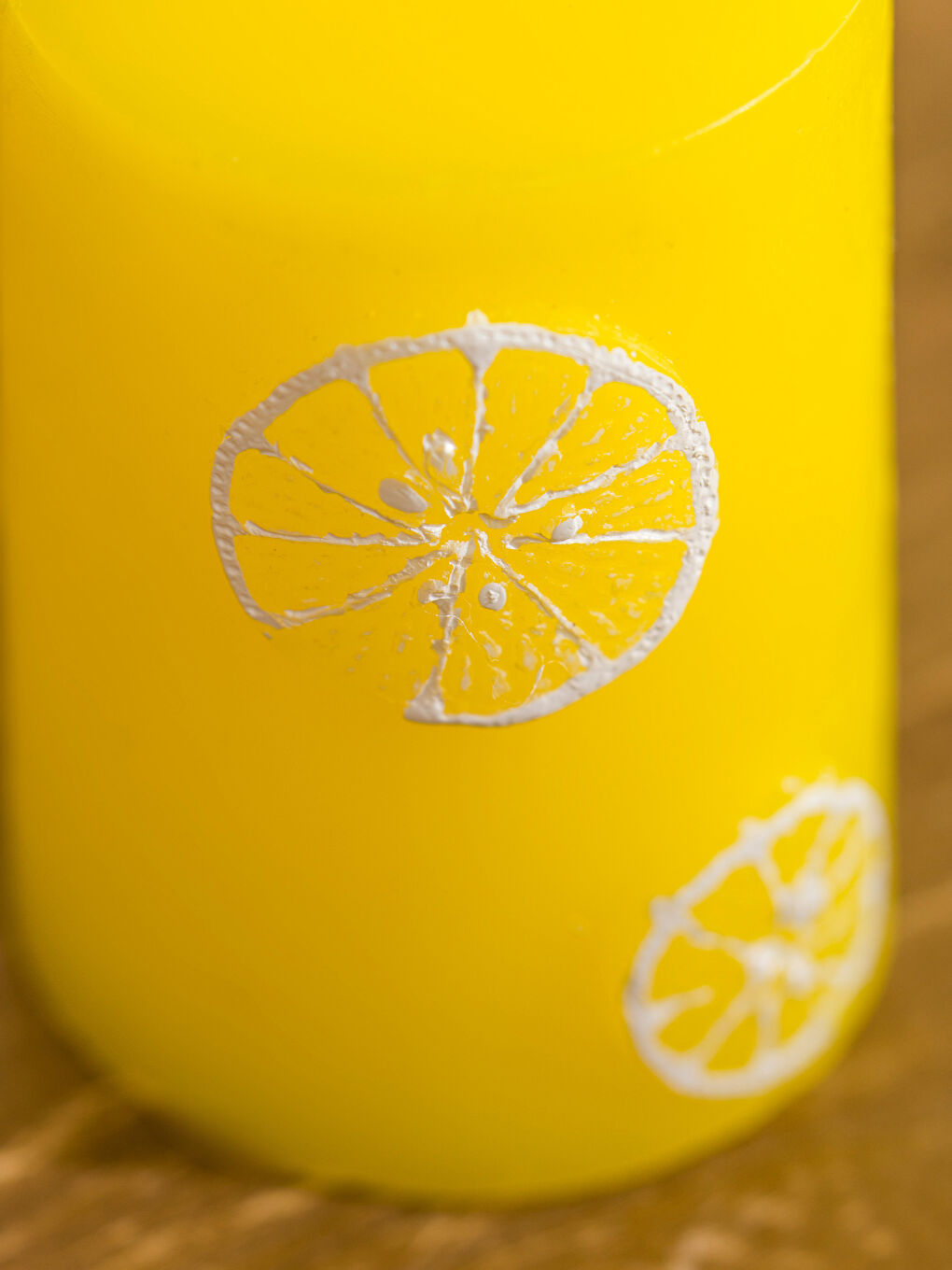 Lemon Print Candle, 10 cm-2