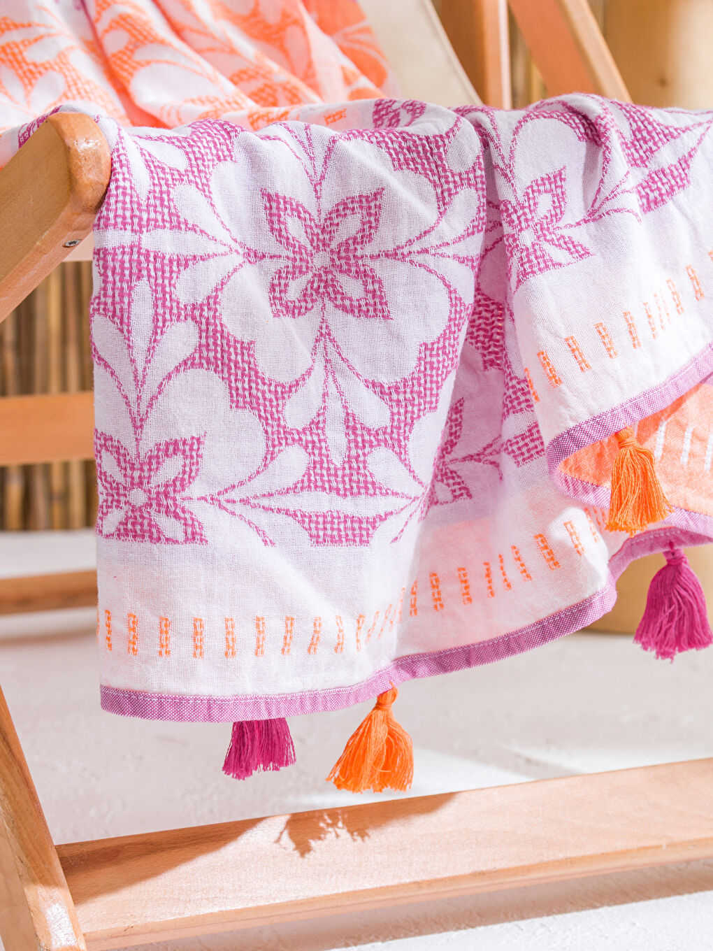 Karışık Baskılı Pamuklu Plaj Havlusu 90x165 cm-2