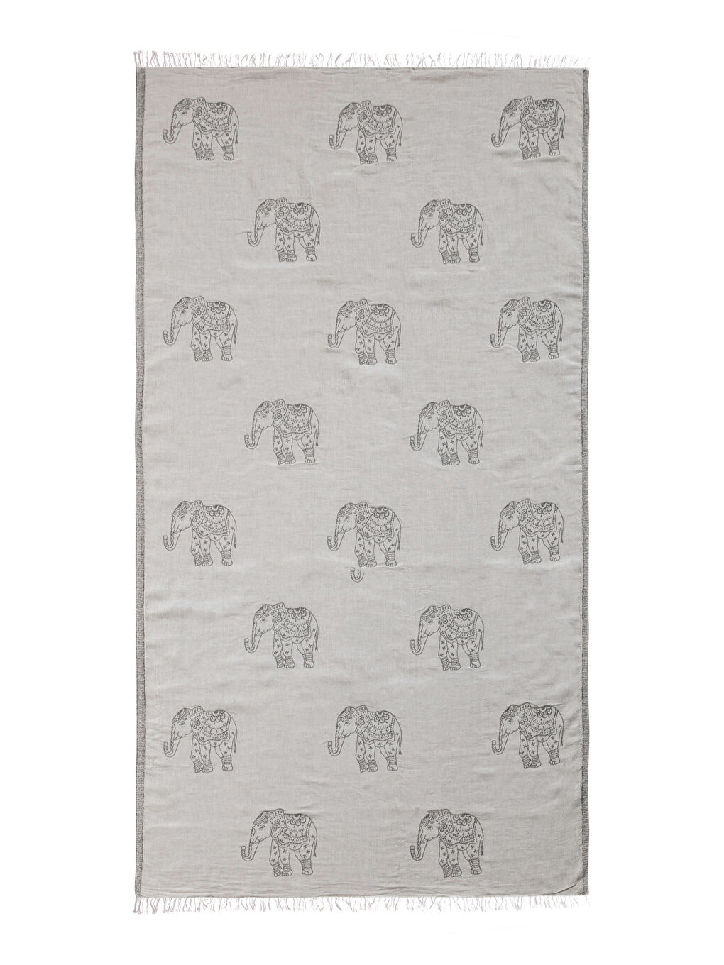 Bej Fil Baskılı Plaj Havlusu 90x165 cm-3