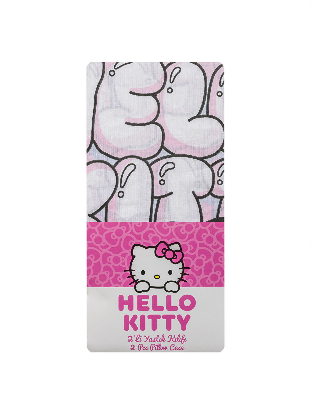 Pembe Hello Kitty Baskılı Yastık Kılıfı 2'li 50x70 cm-3