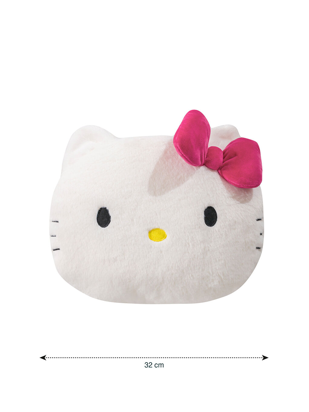 Beyaz Hello Kitty Figürlü Pelüş Bebek Kırlent 32 cm-3