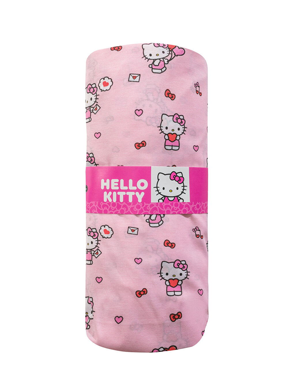 Pembe Hello Kitty Baskılı Tek Kişilik Lastikli Çarşaf-4