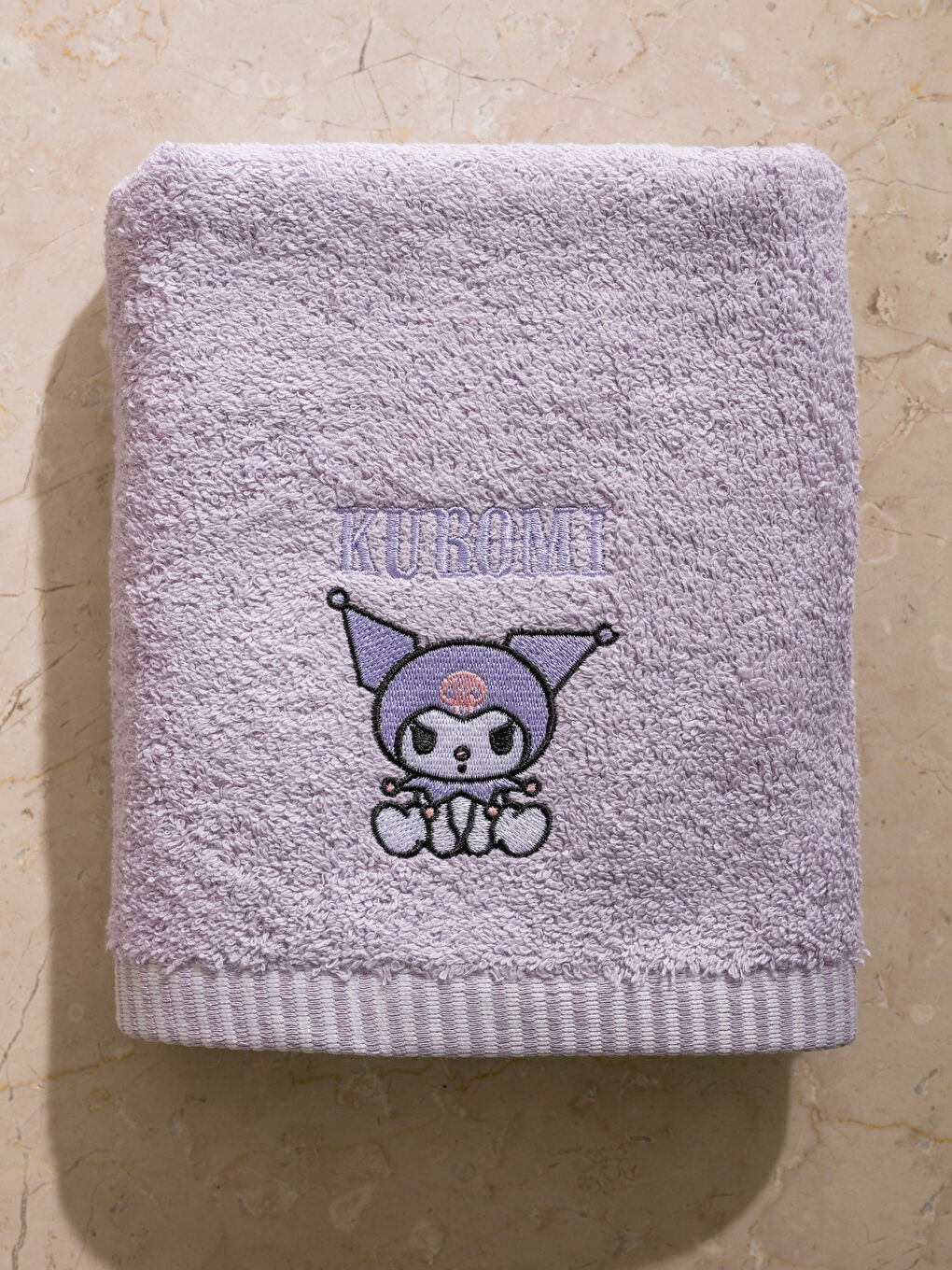 Mor Kuromi Nakışlı Pamuklu Yüz Havlusu 50x80 cm-2