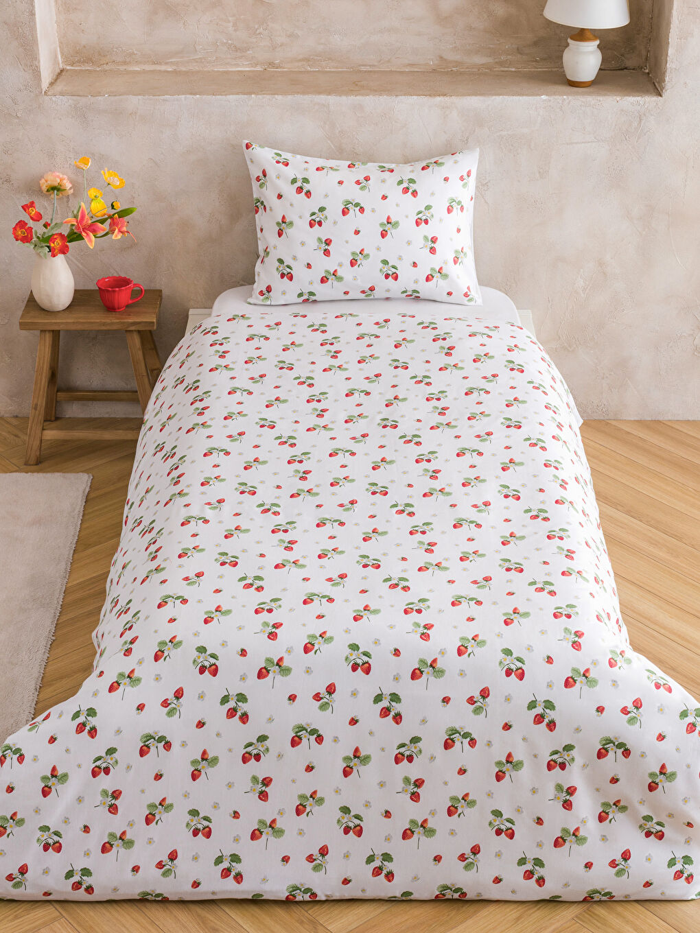 Σετ Κουβερλί Μονό με Σχέδιο Κεράσια-1