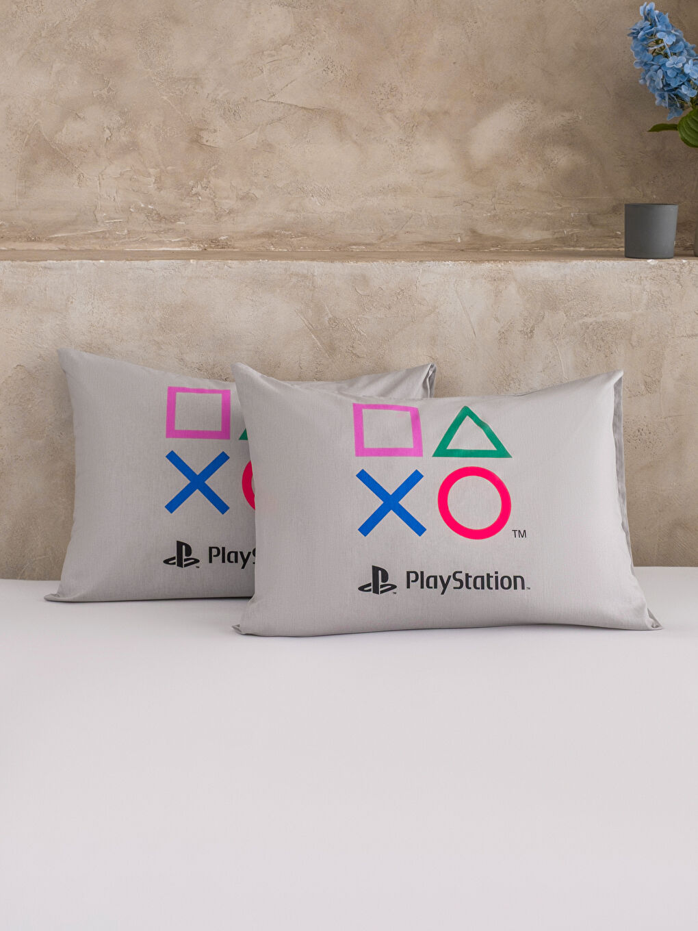 Siyah Baskılı Dokuma Yastık Kılıfı 2'li 50x70 cm-1