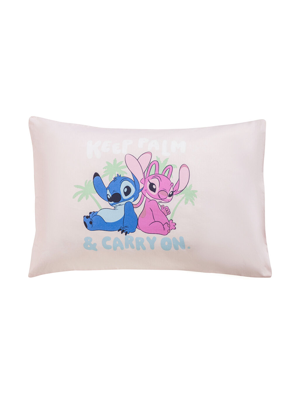 Pembe Lilo ve Stitch Baskılı Yastık Kılıfı 2'li 50x70 cm-4
