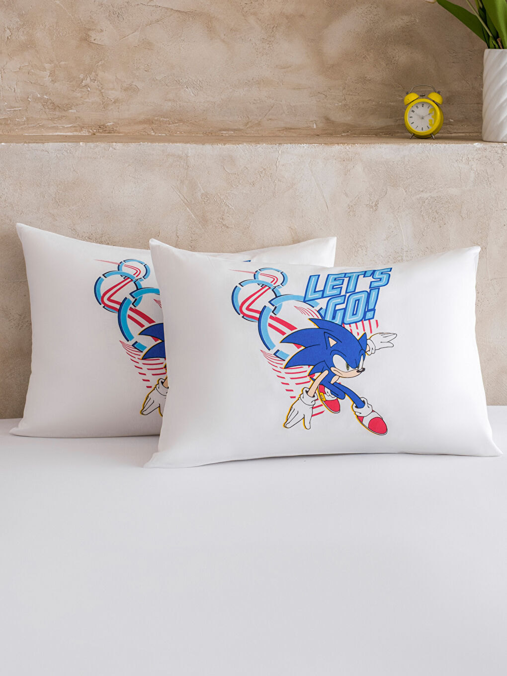Karışık Sonic Baskılı Yastık Kılıfı 2'li 50x70 Cm	-1