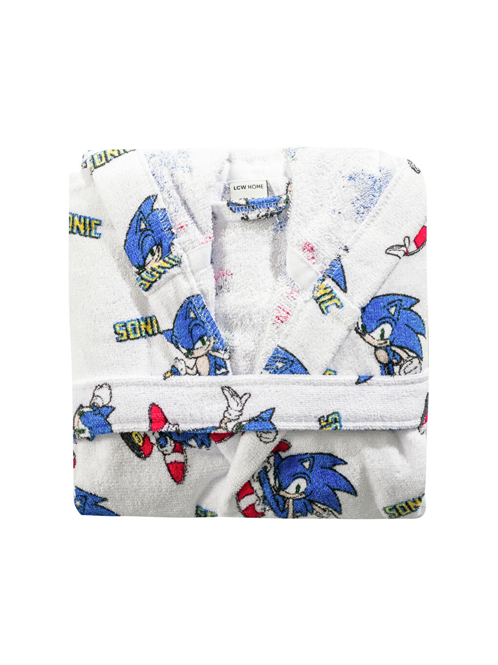 Beyaz Sonic Baskılı Kız Çocuk Bornoz-4