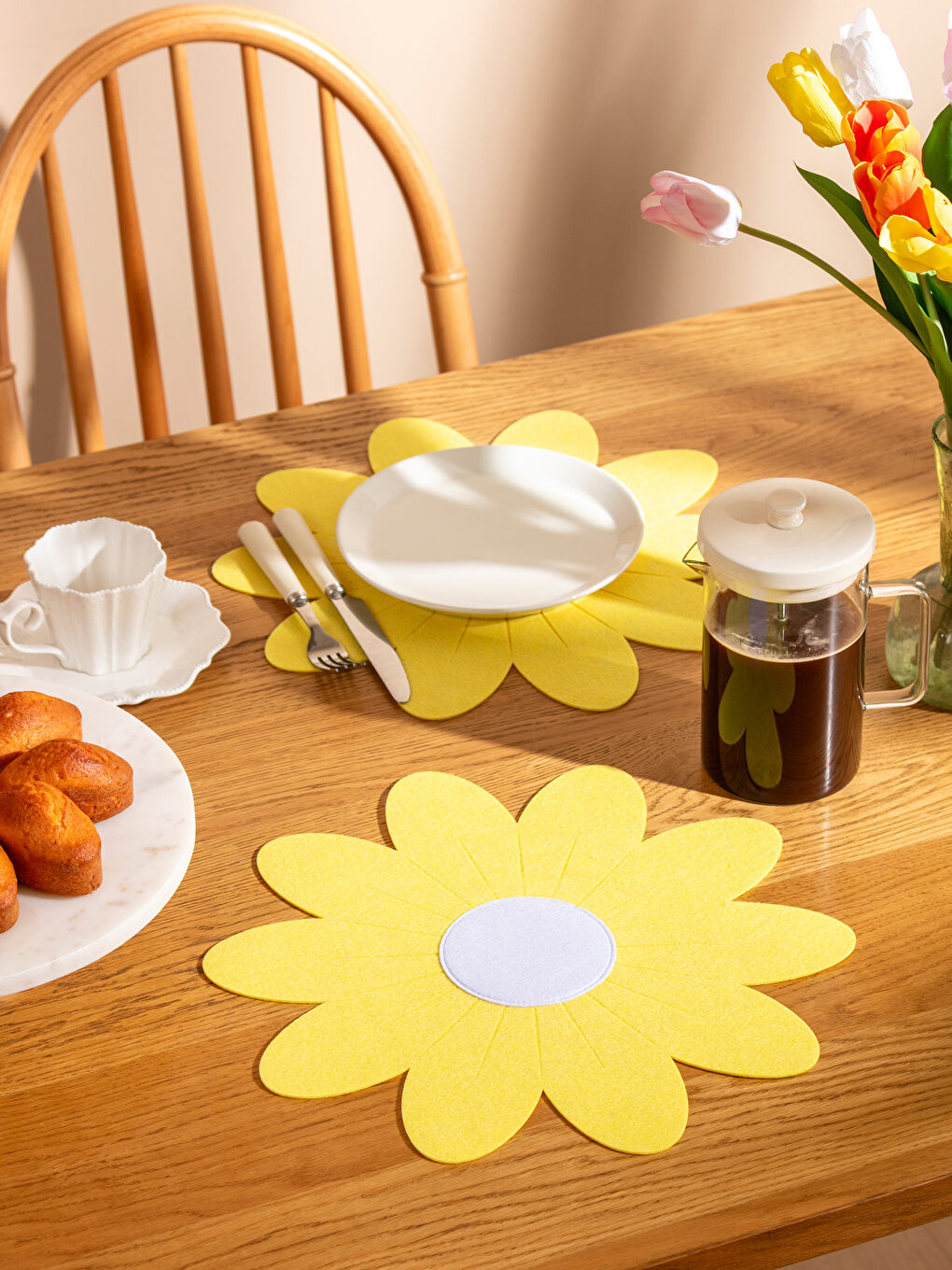 Flower Figured Placemat 2'li 38 cm