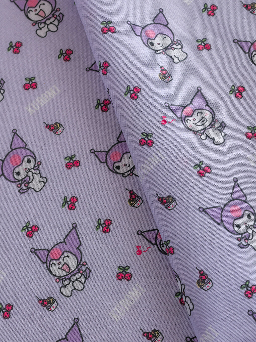 Mor Kuromi Baskılı Tek Kişilik Lastikli Çarşaf-2